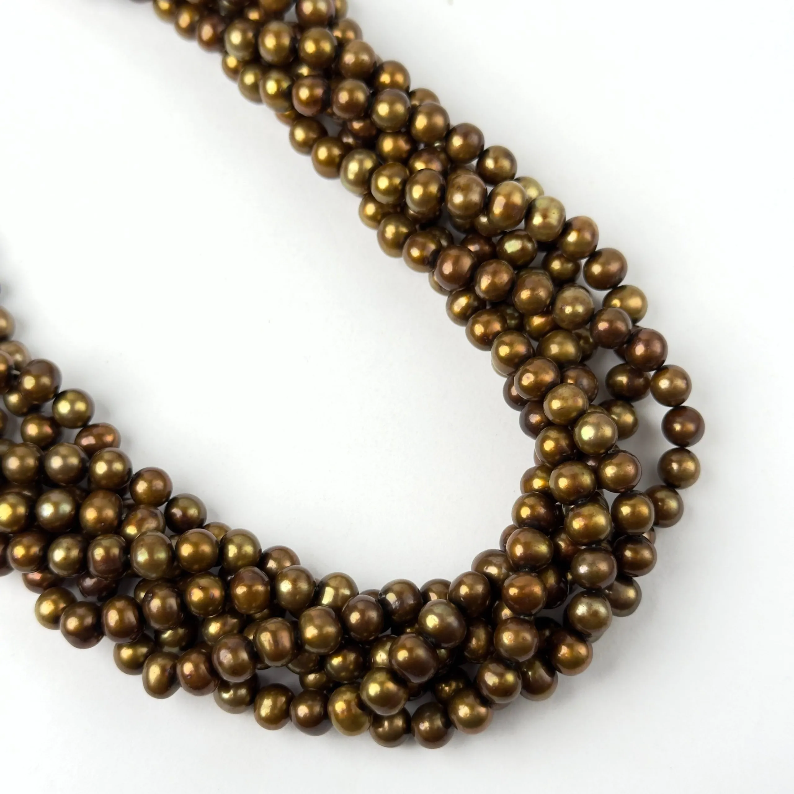 Perle di Fiume Tondo Oro Scuro 5mm - Qualità AA