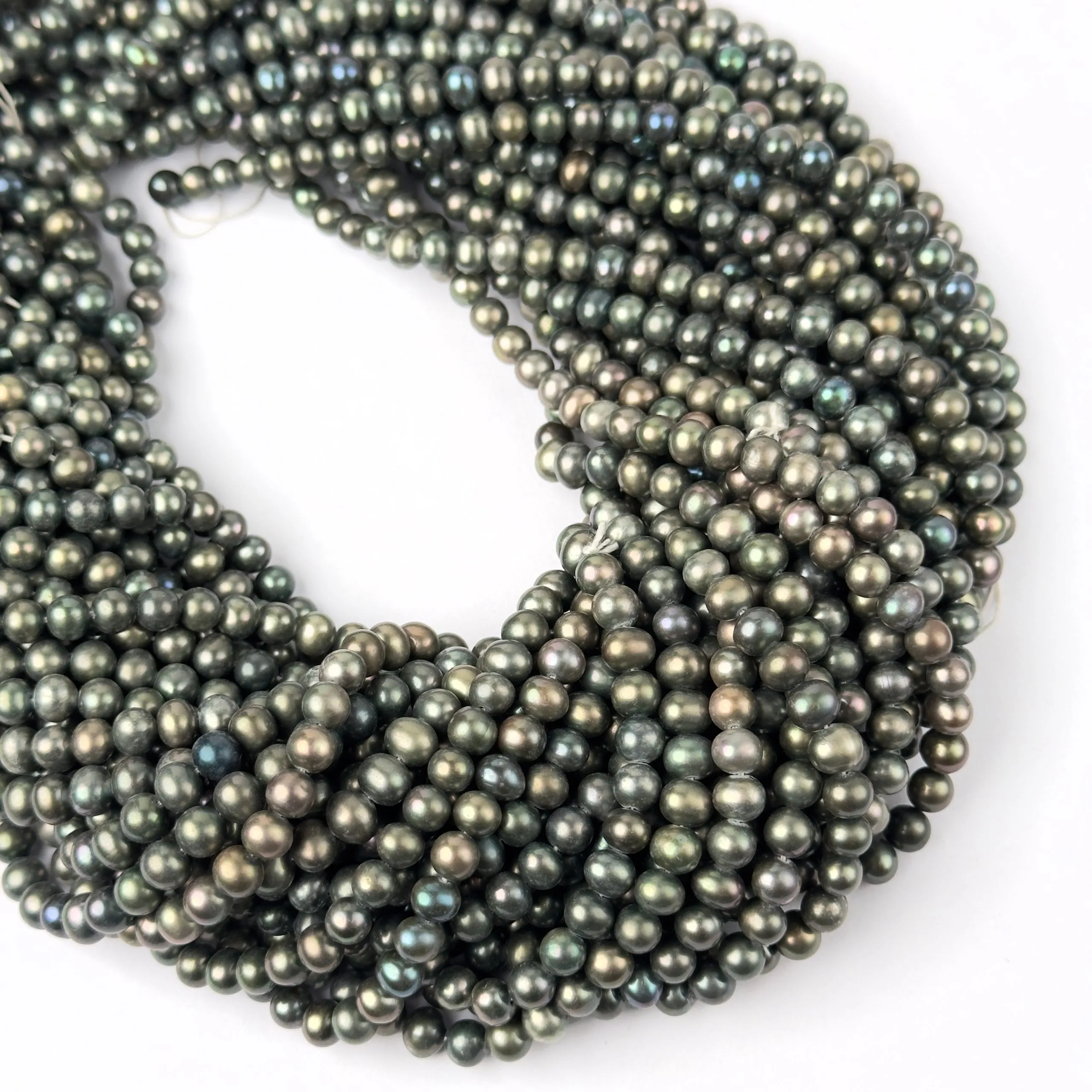Perle di Fiume Tondo Piombo 5mm - Qualità AA