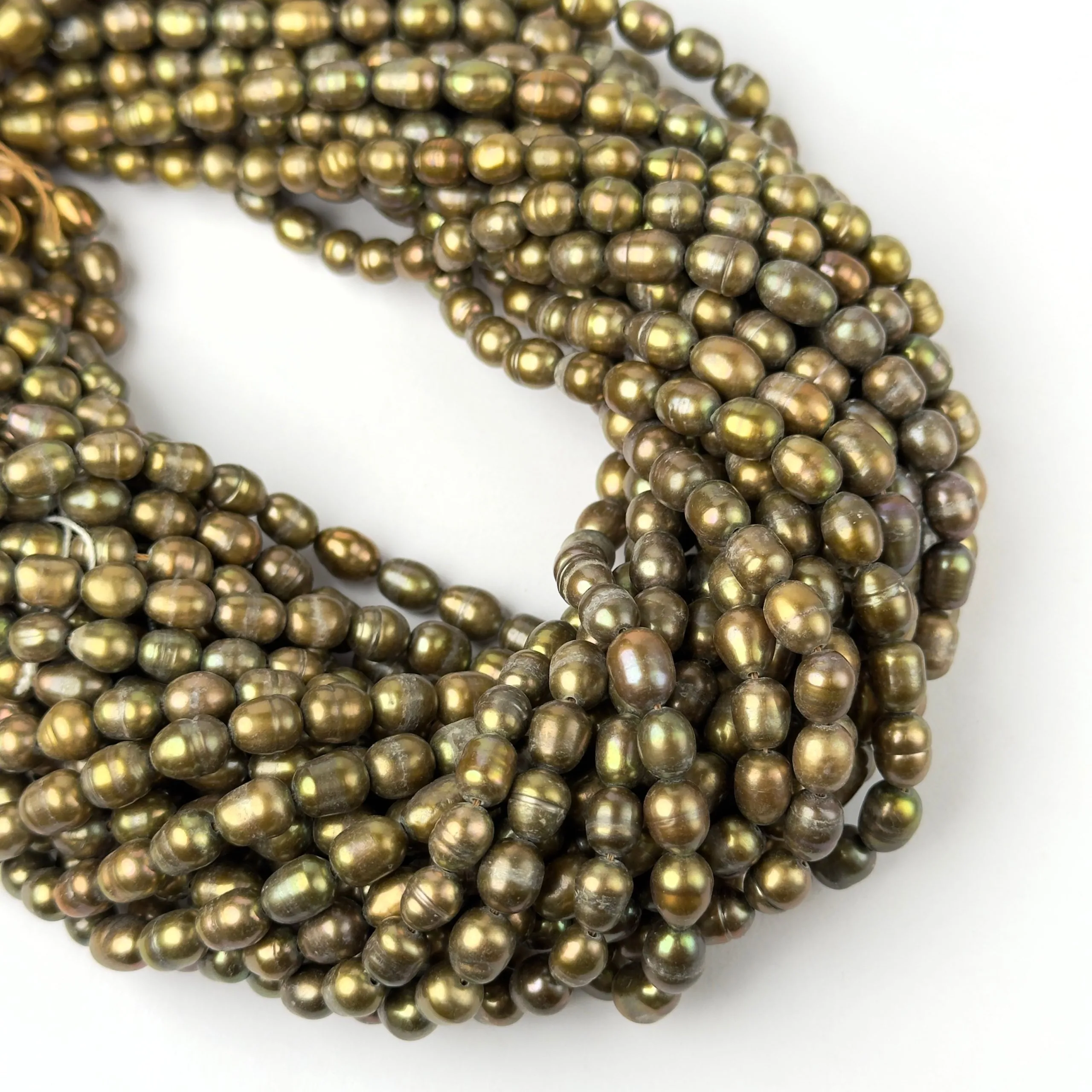 Perle di Fiume Chicco di Riso Oro 8x6mm - Qualità AB