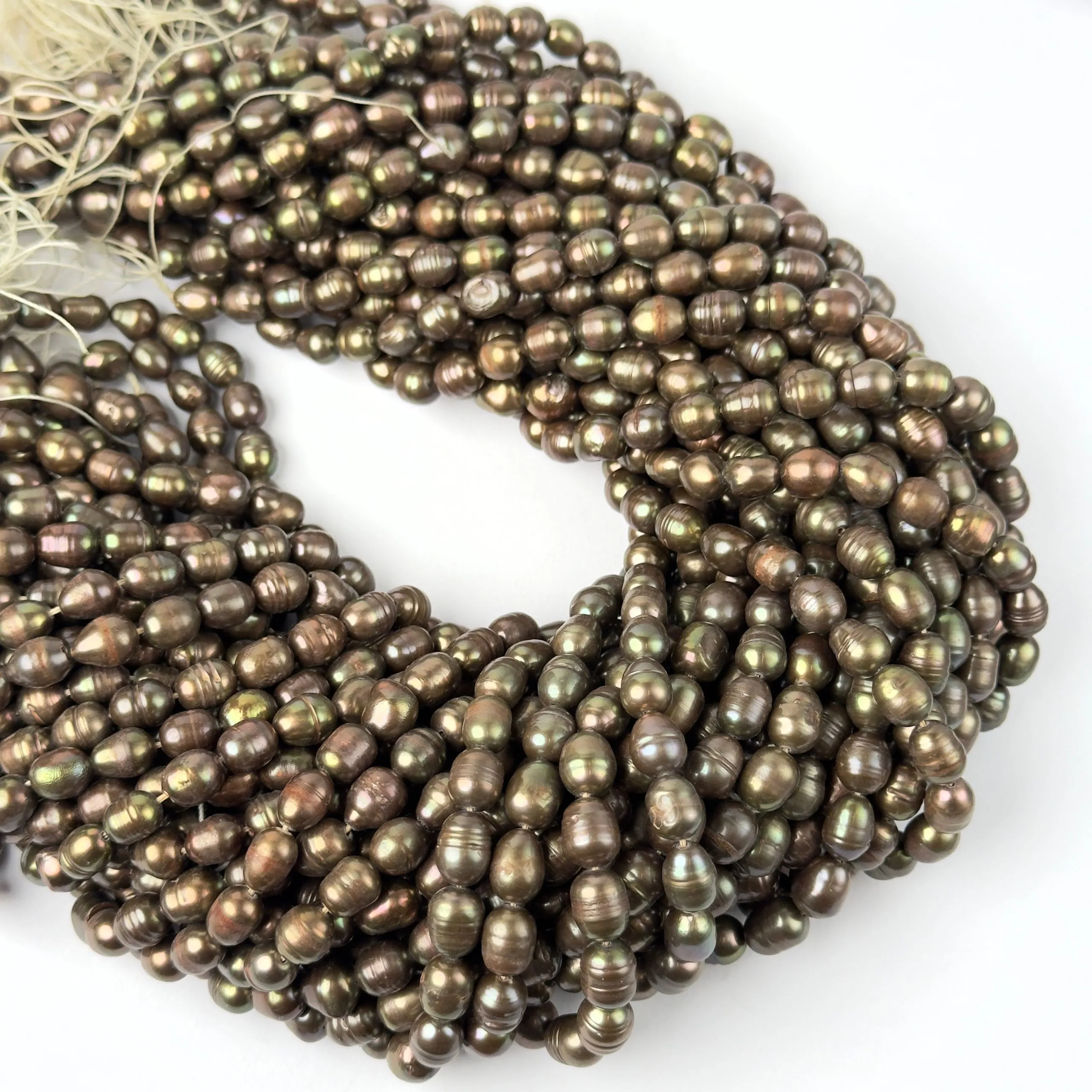 Perle di Fiume Chicco di Riso Bronzo 8x6mm - Qualità AB