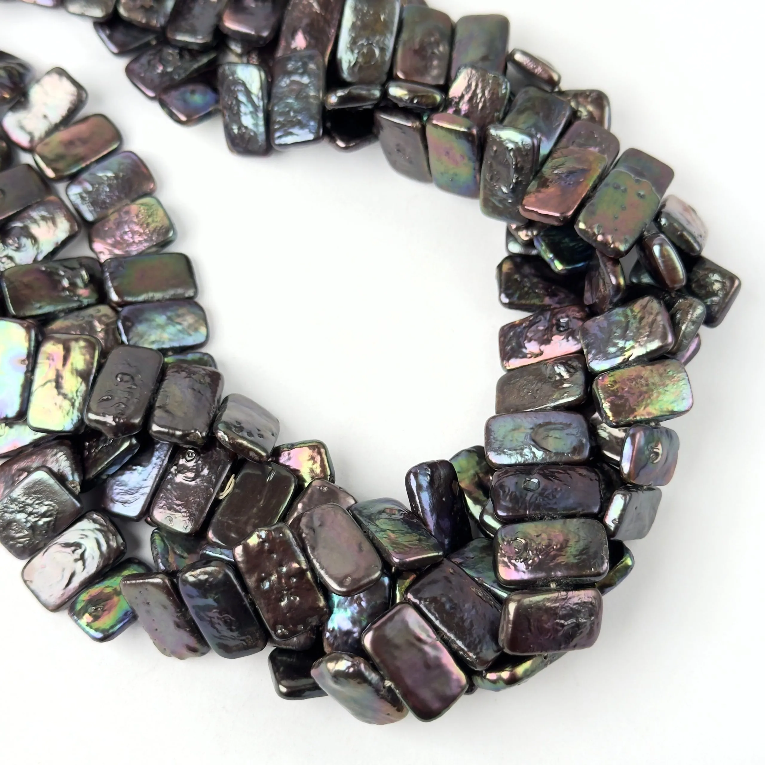 Perle di Fiume Plaques Viola Scuro Metalizzato 12x8mm - Qualità AA