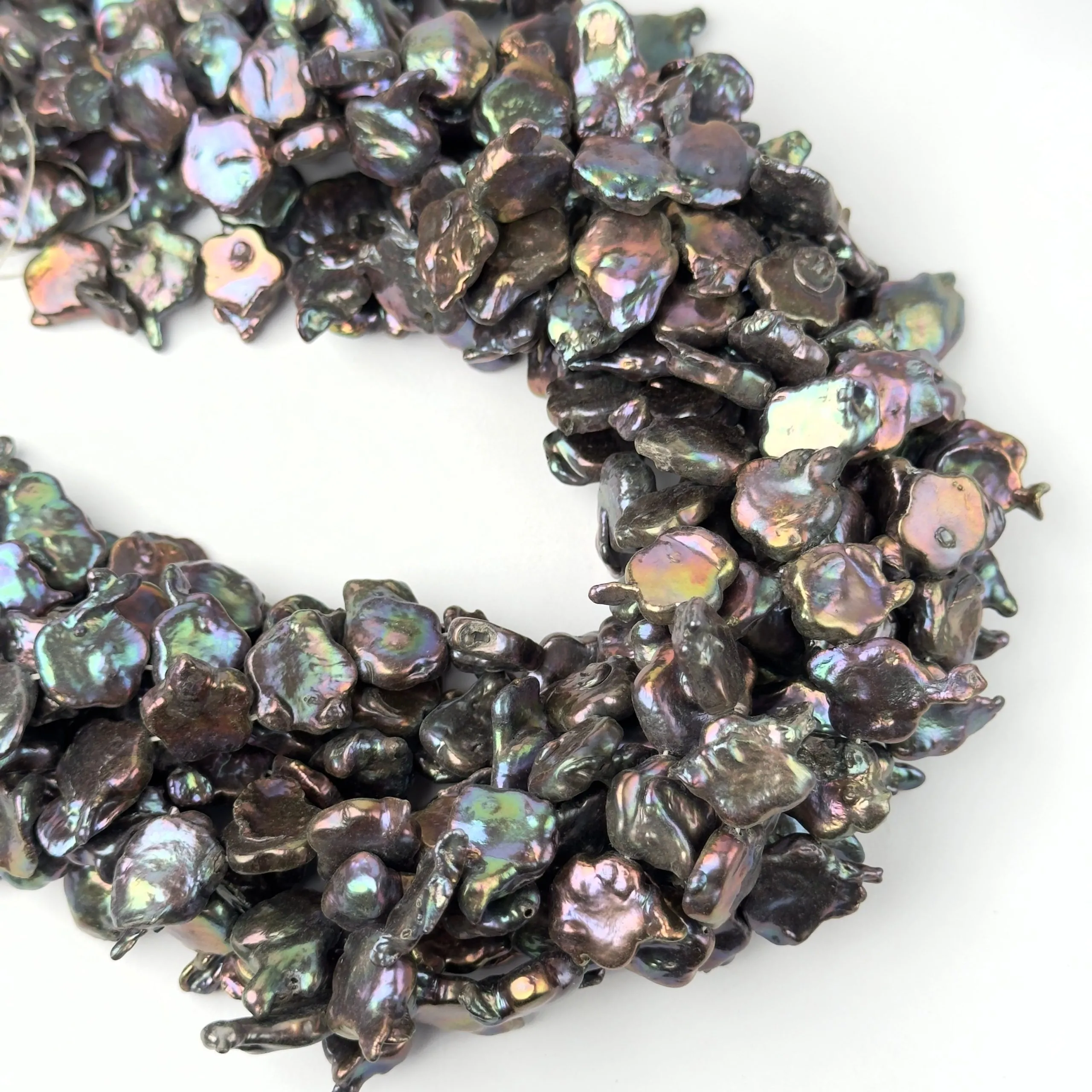 Perle di Fiume Irregolare Lilla Metalizzato 15mm - Qualità A