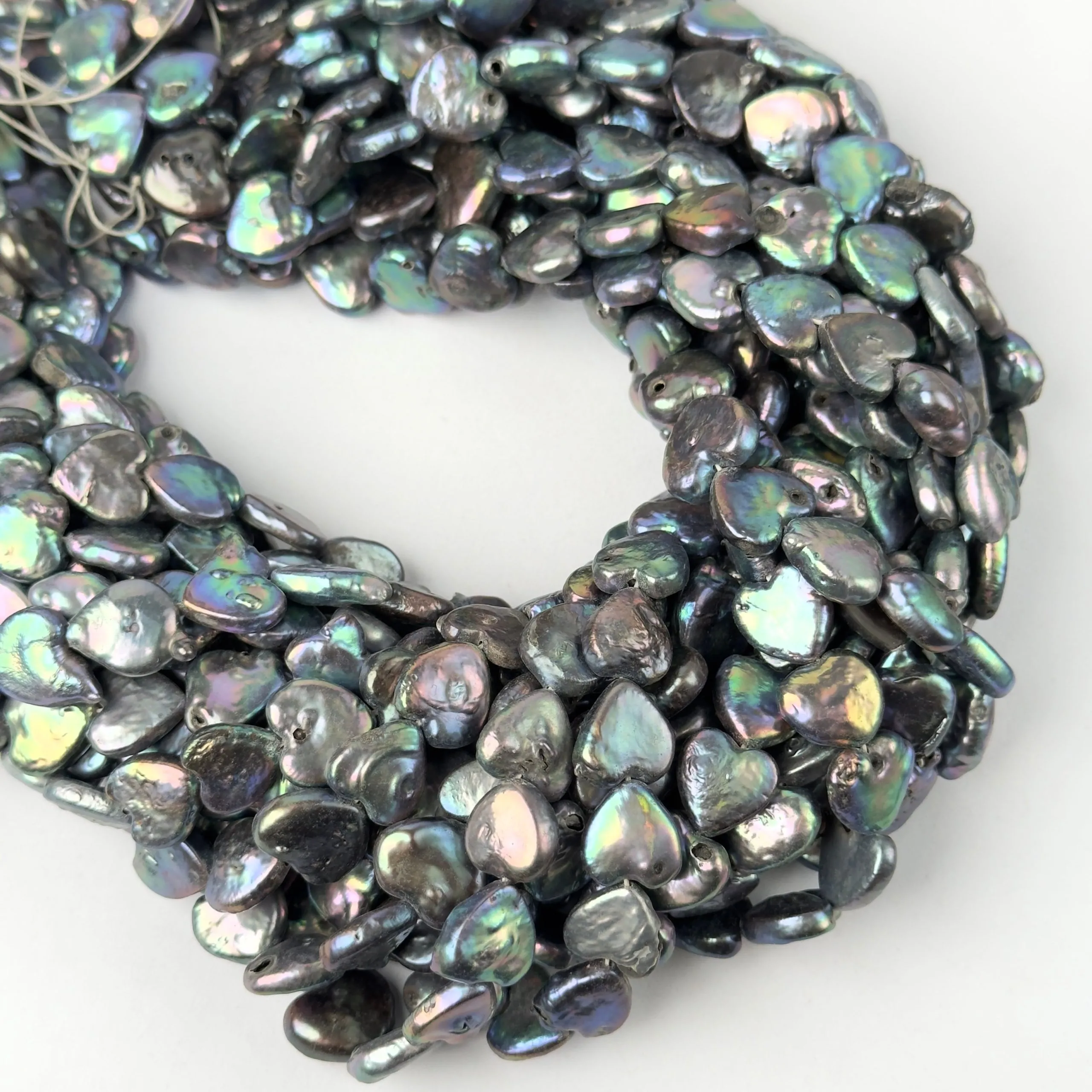 Perle di Fiume Cuore Lilla Metalizzato 10mm - Qualità A