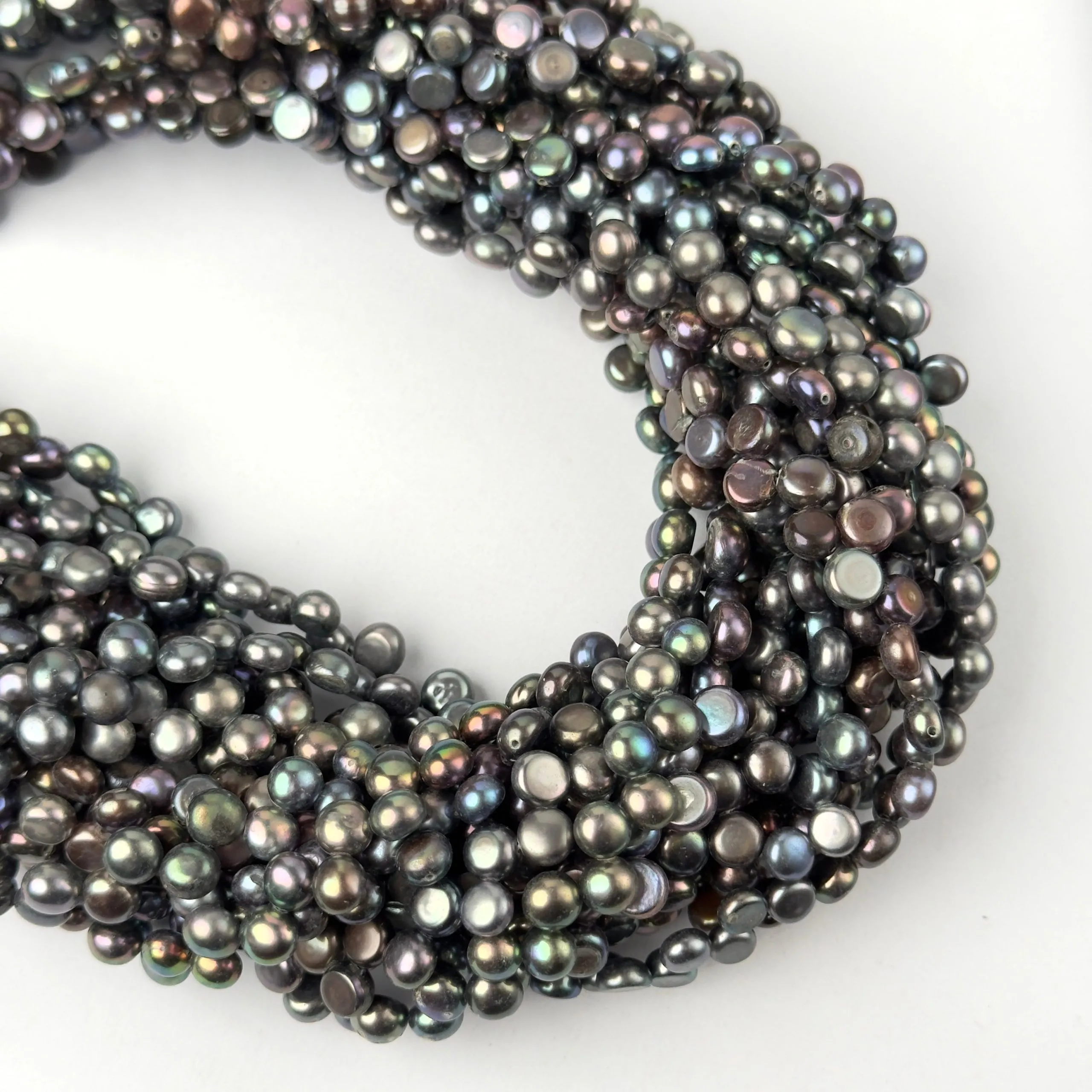 Perle di Fiume Semi-Sfera Viola Scuro Metalizzato 5mm - Qualità AAA