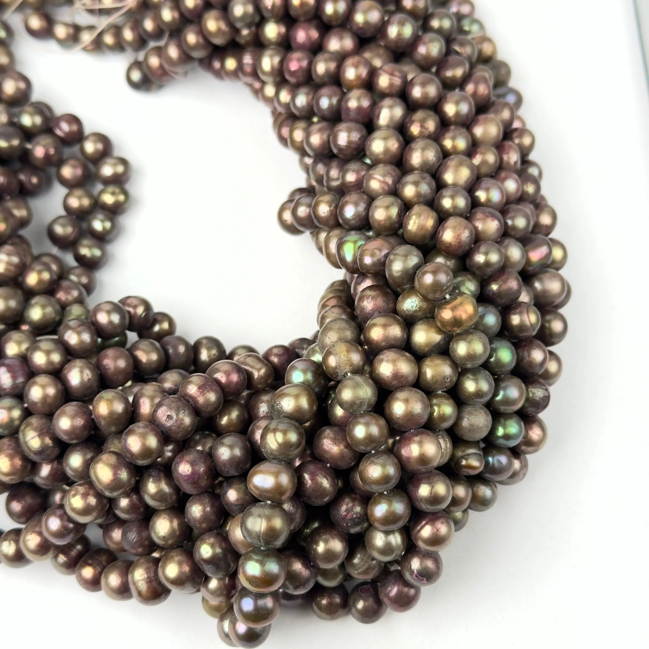 Perle di Fiume Chicco di Riso Piombo 8mm - Qualità AA