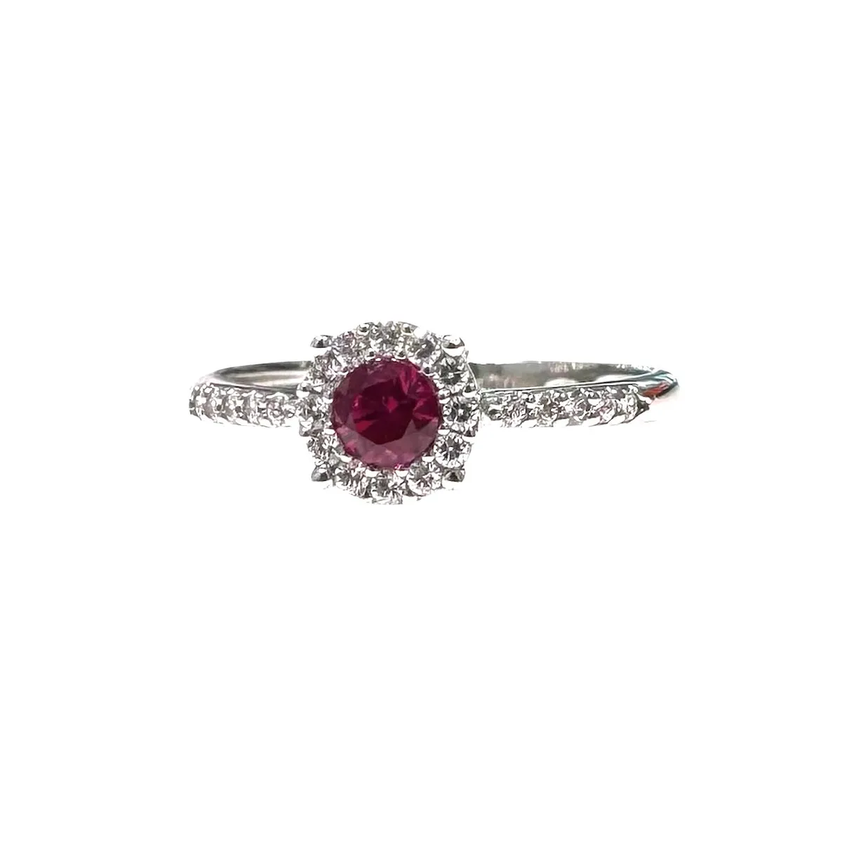 ANELLO SOLITARIO PIETRA ROSSA