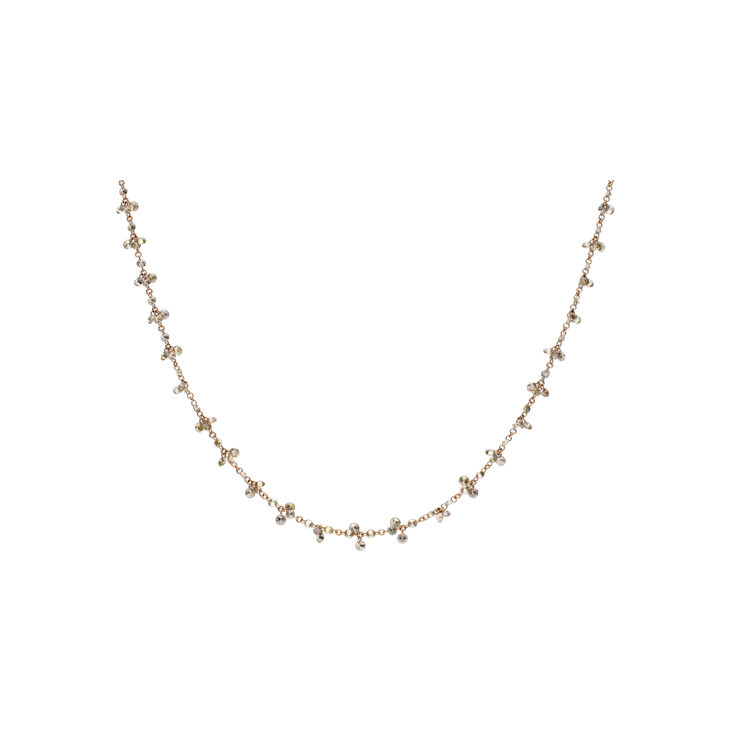 COLLANA IN ORO ROSA CON DIAMANTI BROWN - COLL.BRW-5.6