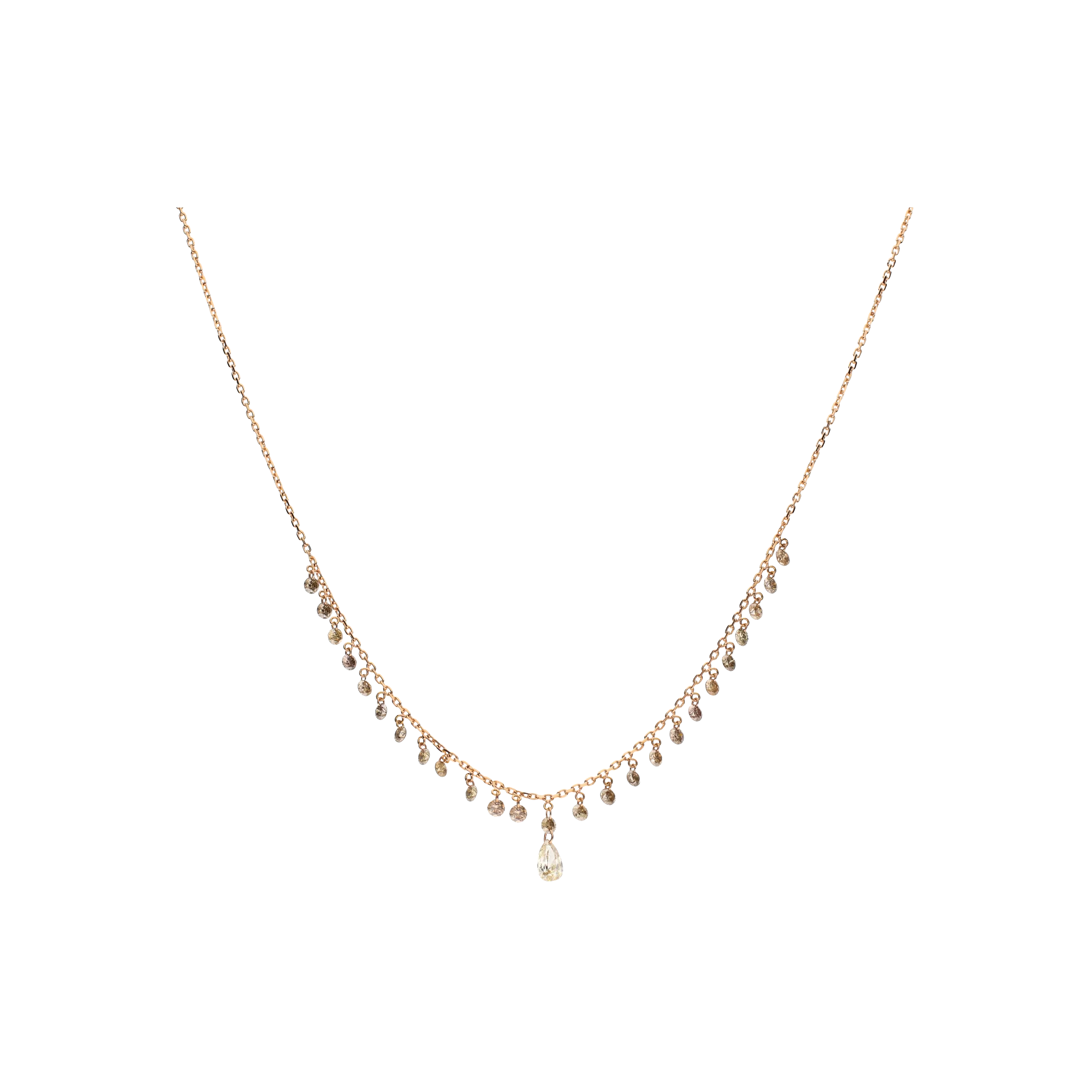 COLLANA IN ORO ROSA CON DIAMANTI BROWN - C069/36-DB