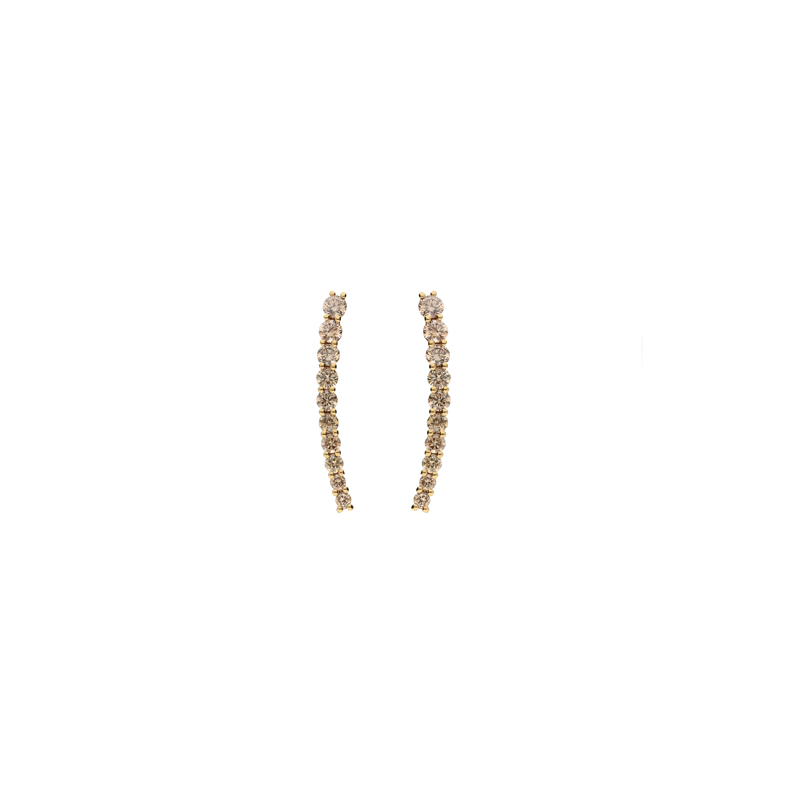 ORECCHINI PENDENTI IN ORO ROSA CON DIAMANTI  BROWN - 231-3414-OR