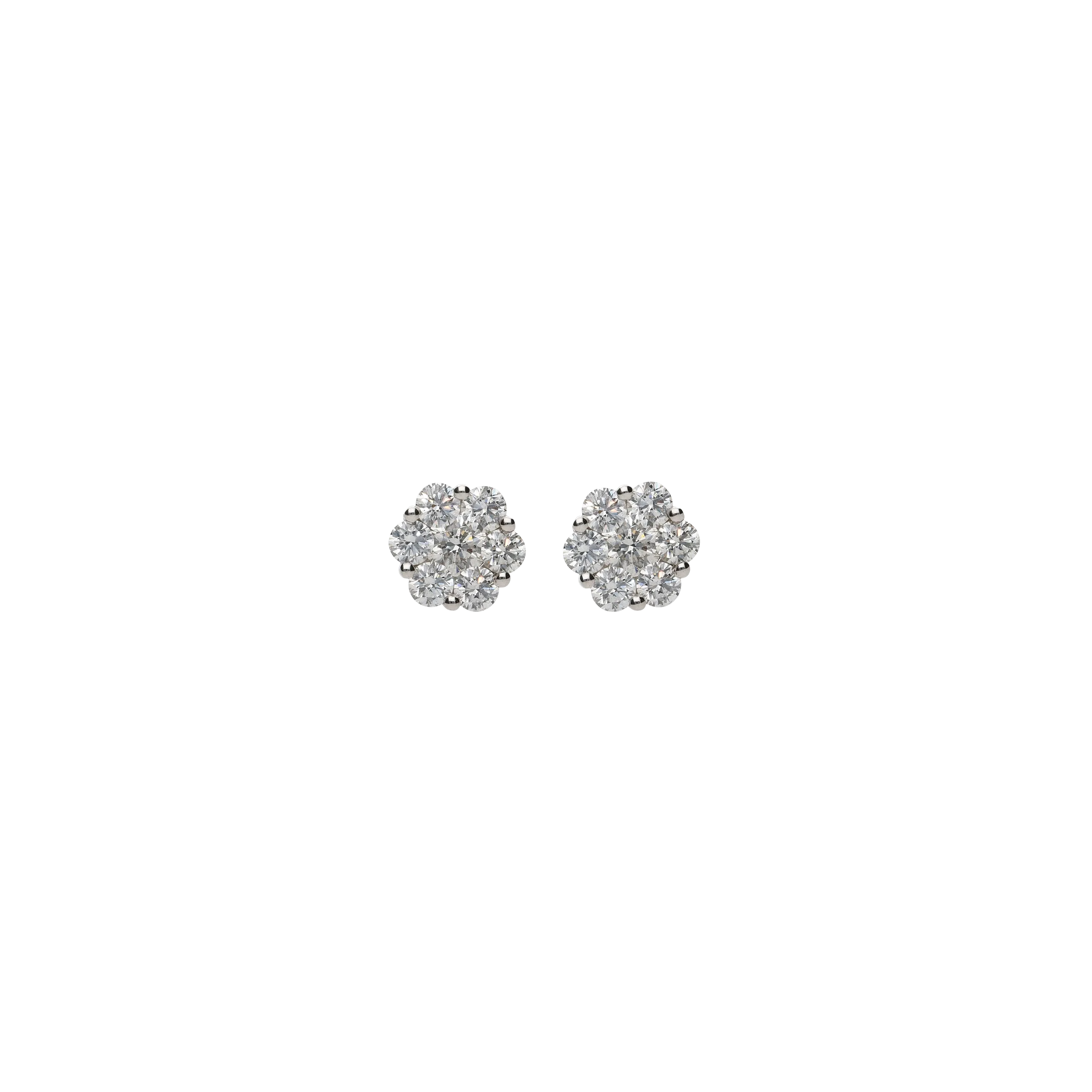 ORECCHINI ROSETTA A LOBO  IN ORO BIANCO E DIAMANTI - 1PE0271098/1