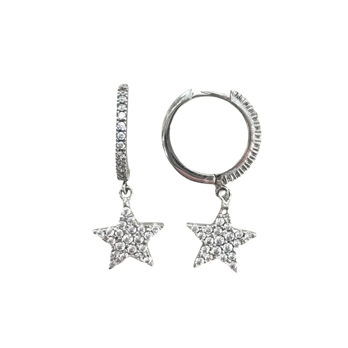 ORECCHINI CERCHI CON STELLA E ZIRCONI