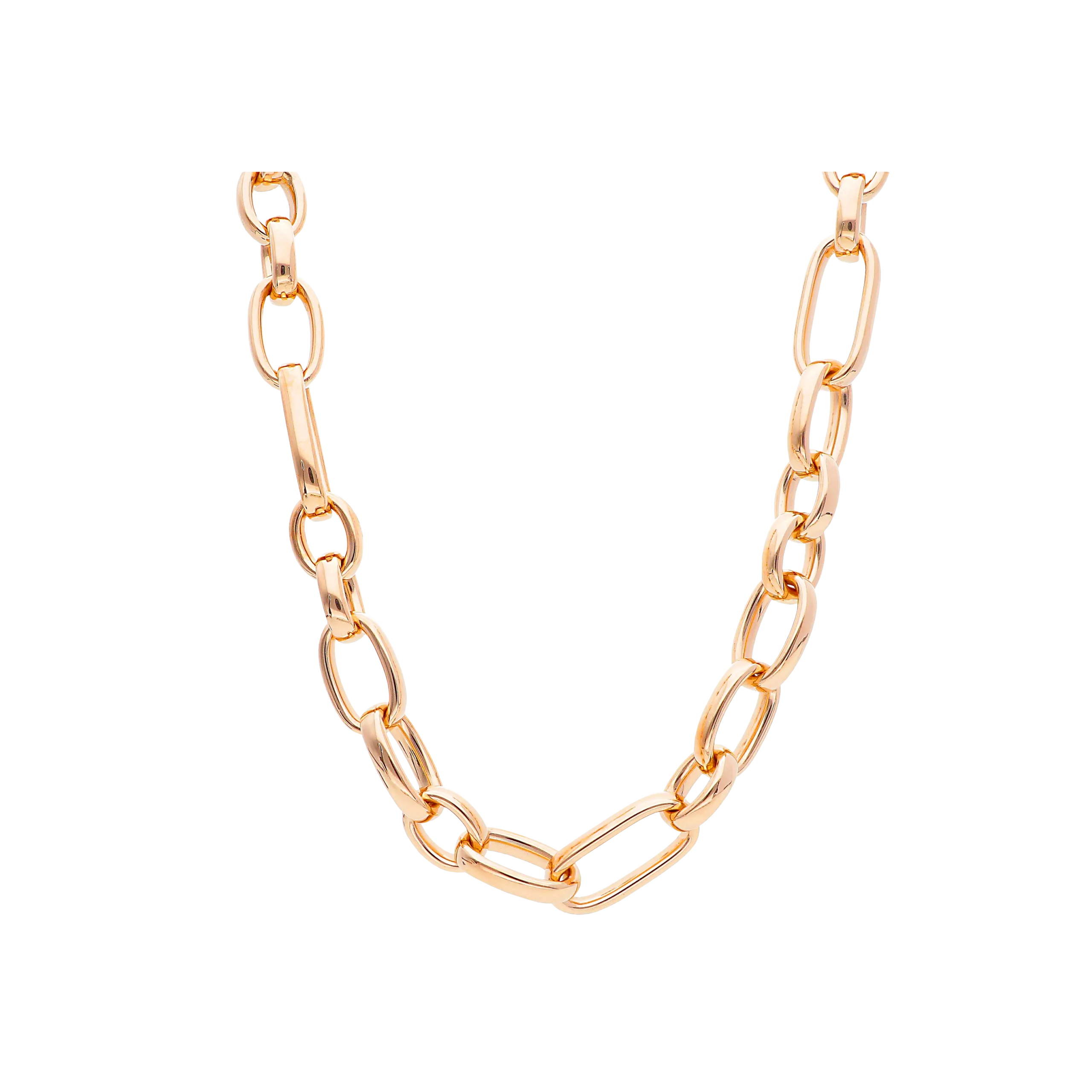 COLLANA CATENA A MAGLIE OVALI IN ORO ROSA - 248623