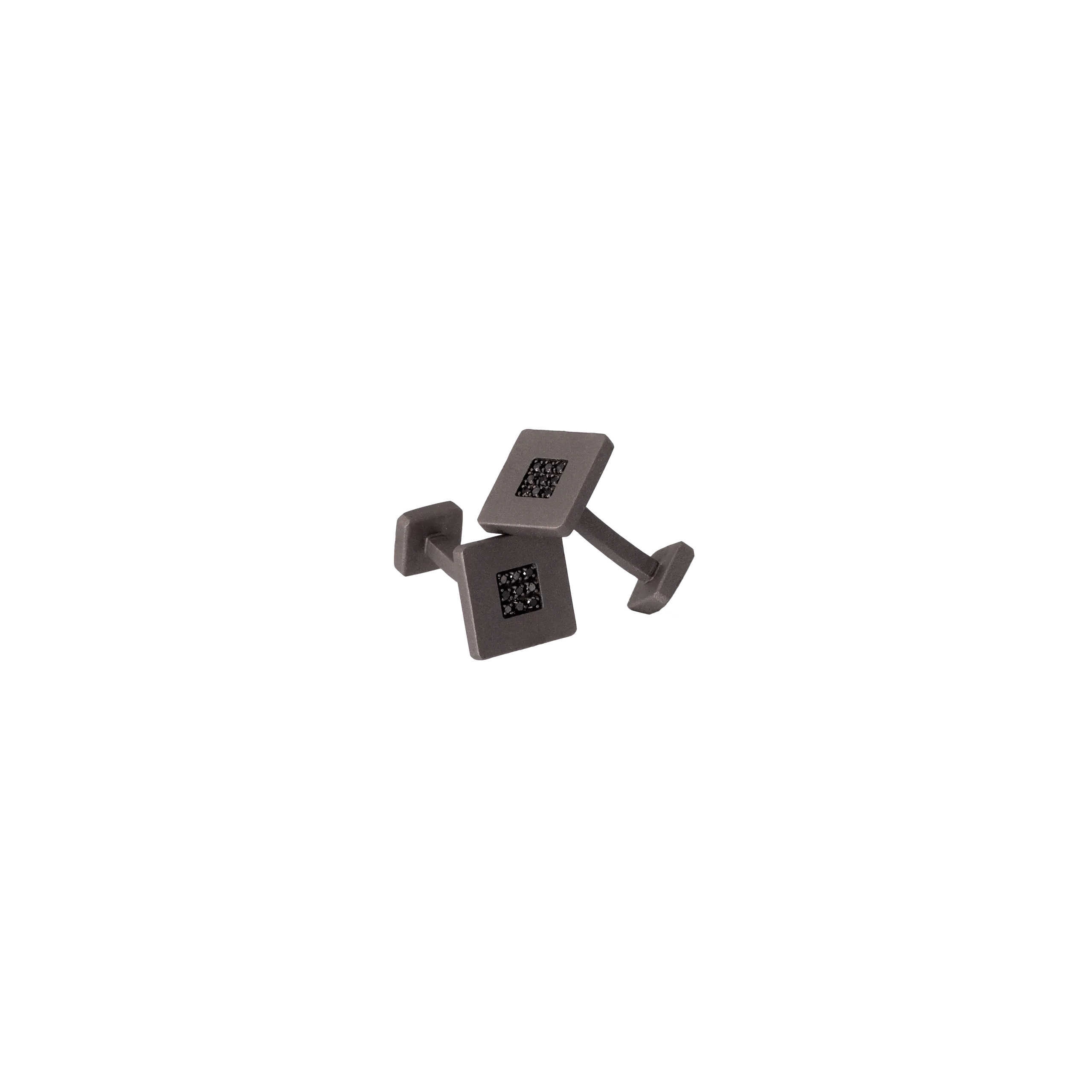 GEMELLI MINIMAL IN TITANIO CON DIAMANTI BLACK - MINGEMT18BGEM - MINGEMT18BGEM