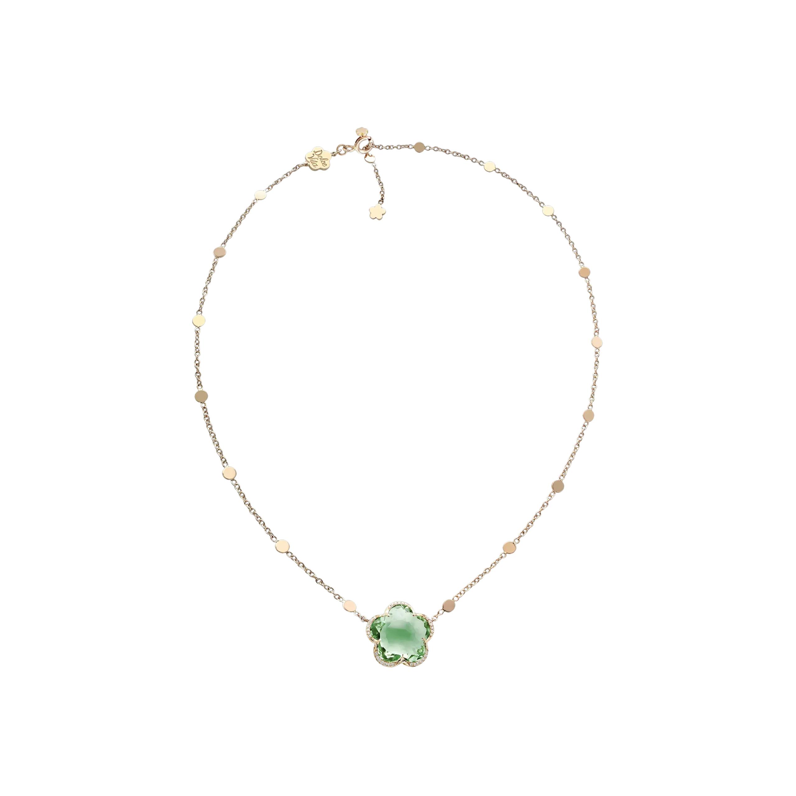 COLLANA BON TON DOLCE VITA IN ORO ROSA CON PRASIOLITE E DIAMANTI - 16267R - 16267R