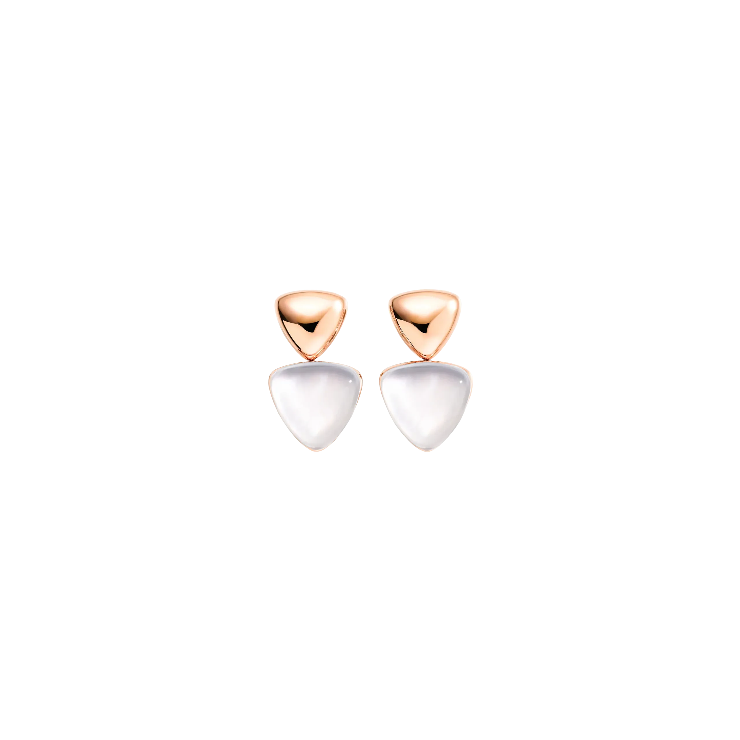 ORECCHINI FRECCIA IN ORO ROSA, MADREPERLA BIANCA E CRISTALLO DI ROCCA - 0N1601B232