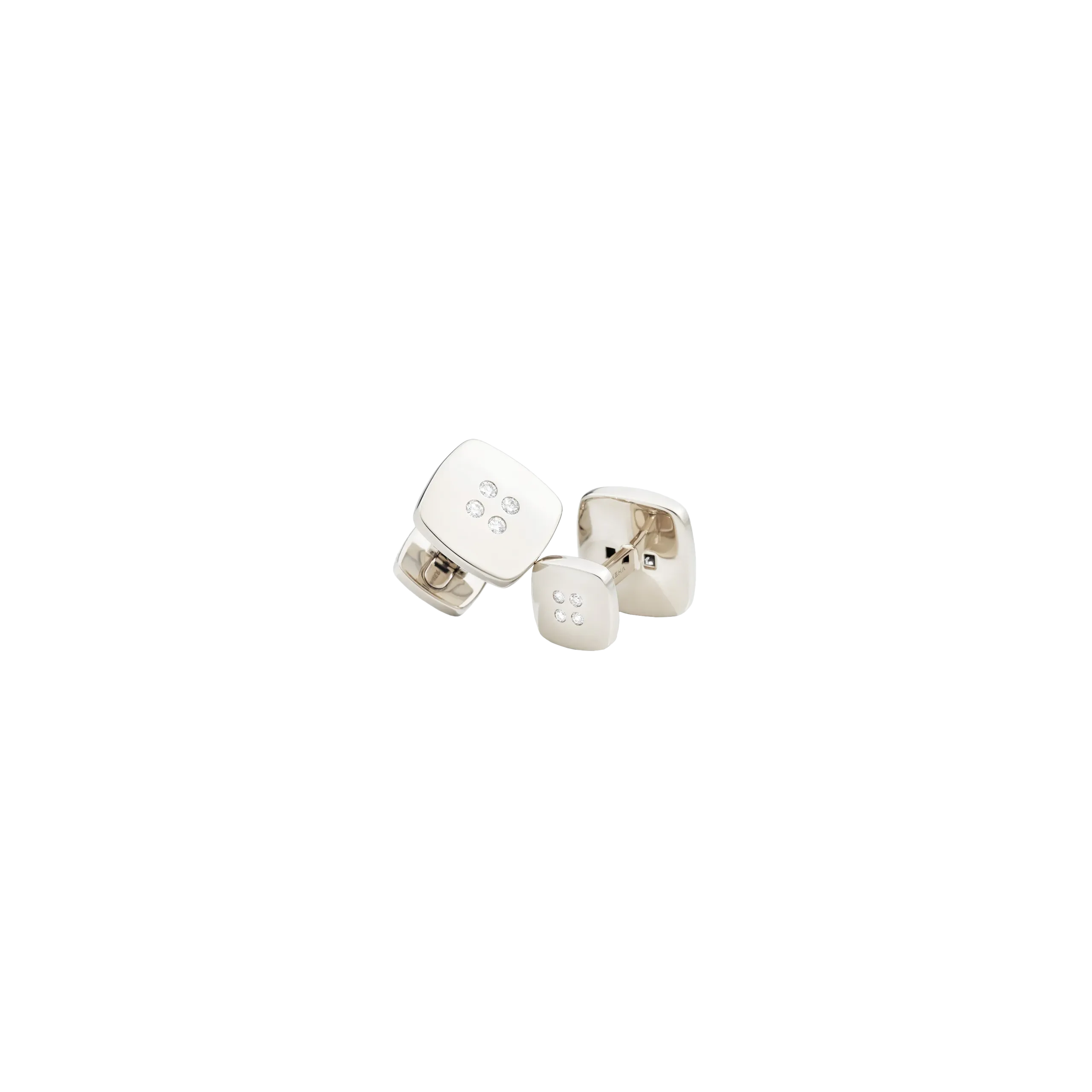 GEMELLI ATELIER IN ORO BIANCO 18K NON RODIATO E DIAMANTI - P01655PS301