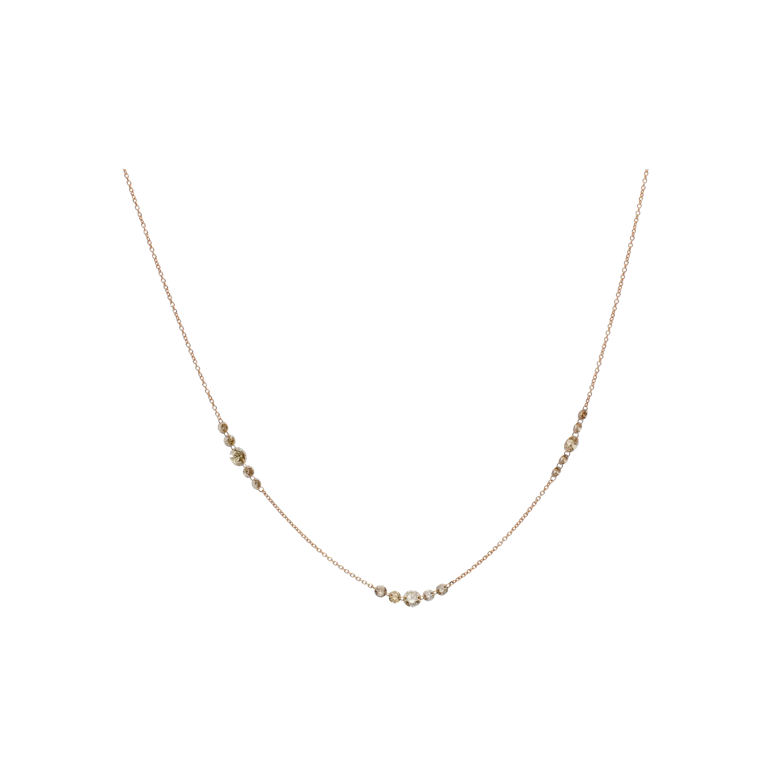 COLLANA IN ORO ROSA CON DIAMANTI BROWN - C065/23-S0