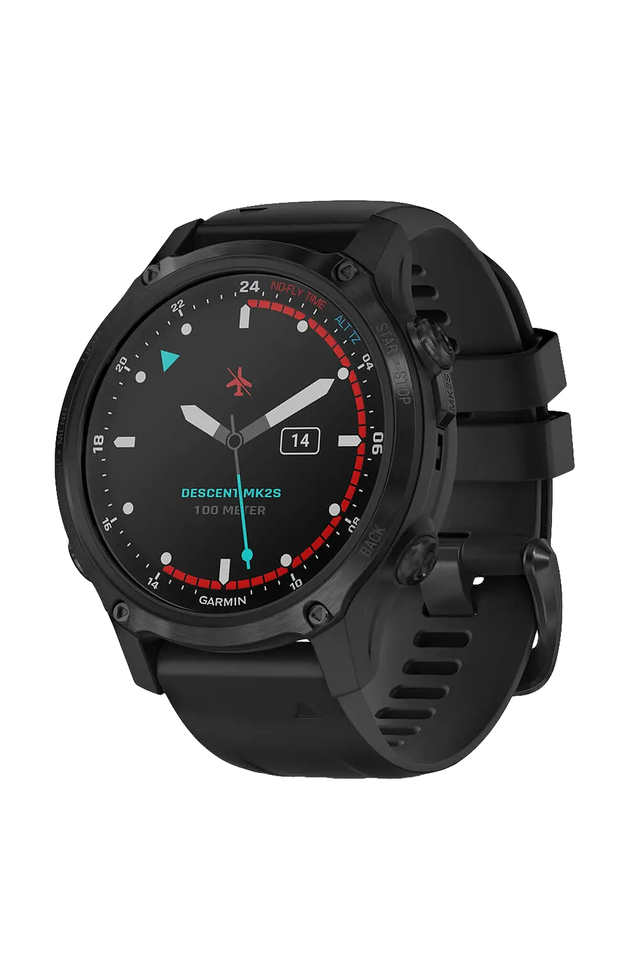 DESCENT™ MK2S DCL GRIGIO CARBONE CON CINTURINO NERO IN SILICONE - 010-02403-04