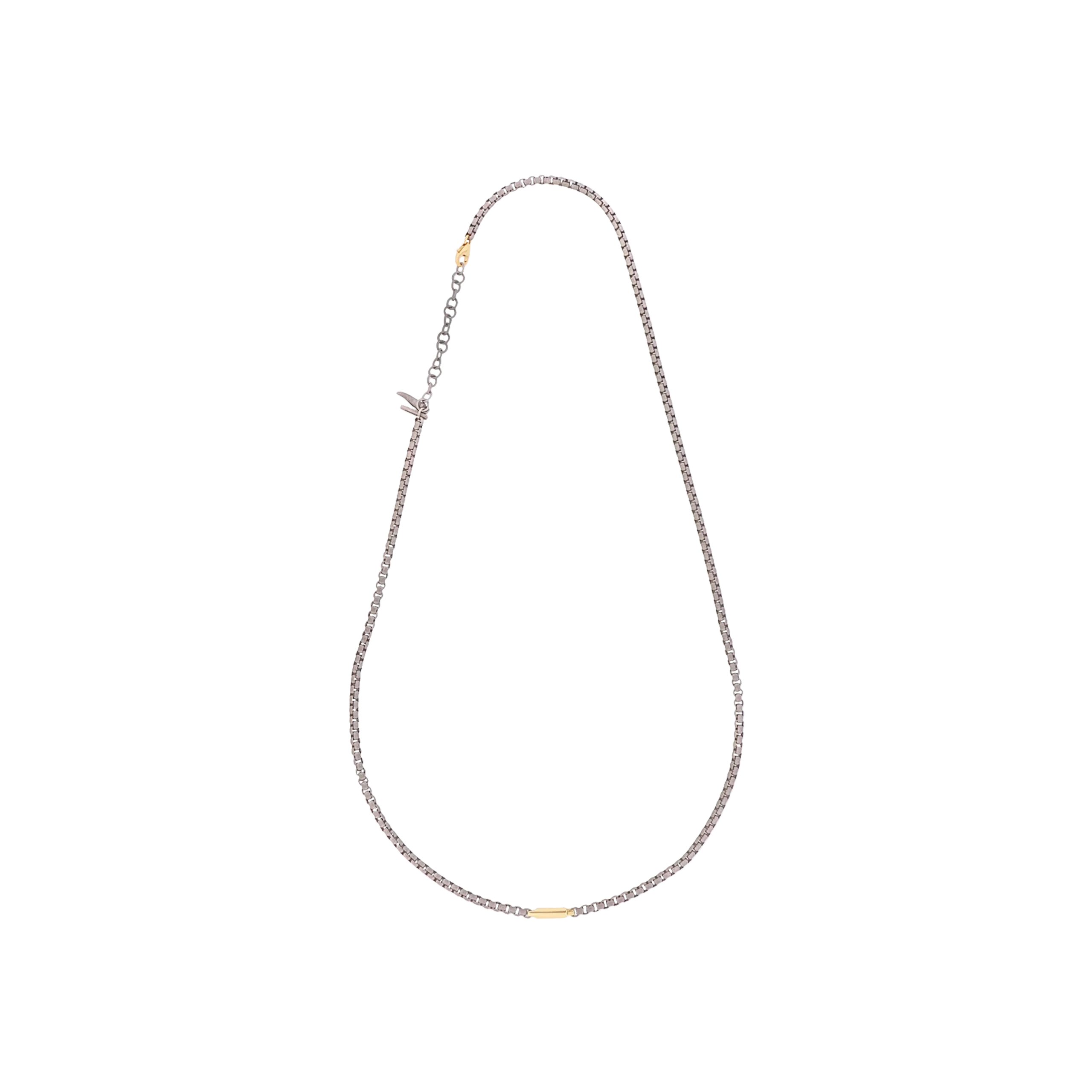 COLLANA UOMO SCOOBY DOO IN TITANIO ED ELEMENTO IN ORO GIALLO CON CORNETTO IN TITANIO - CATSCOGIRTBAOG