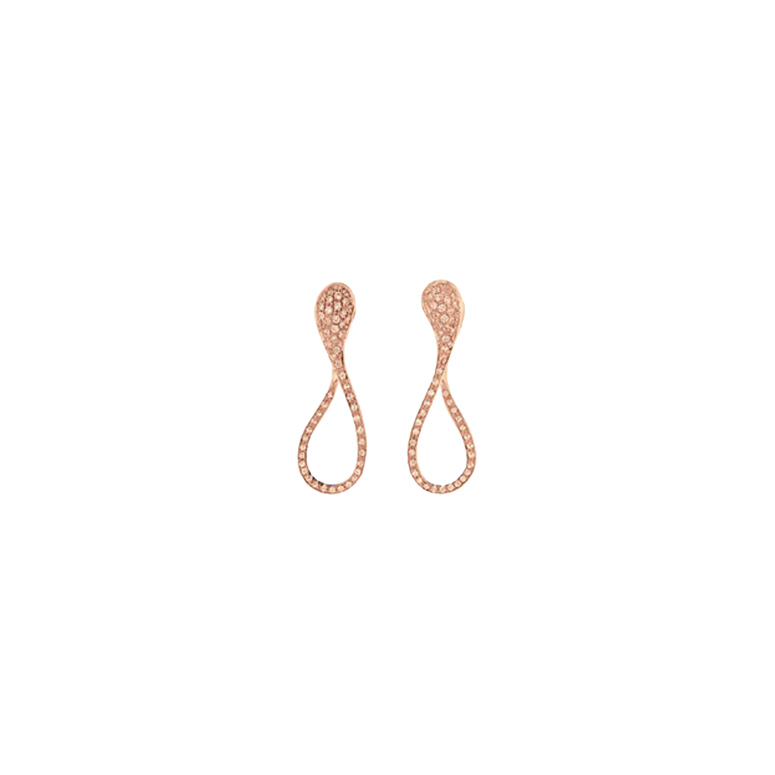 ORECCHINI ELIKA IN ORO ROSA E DIAMANTI - DEK02ORRRDI