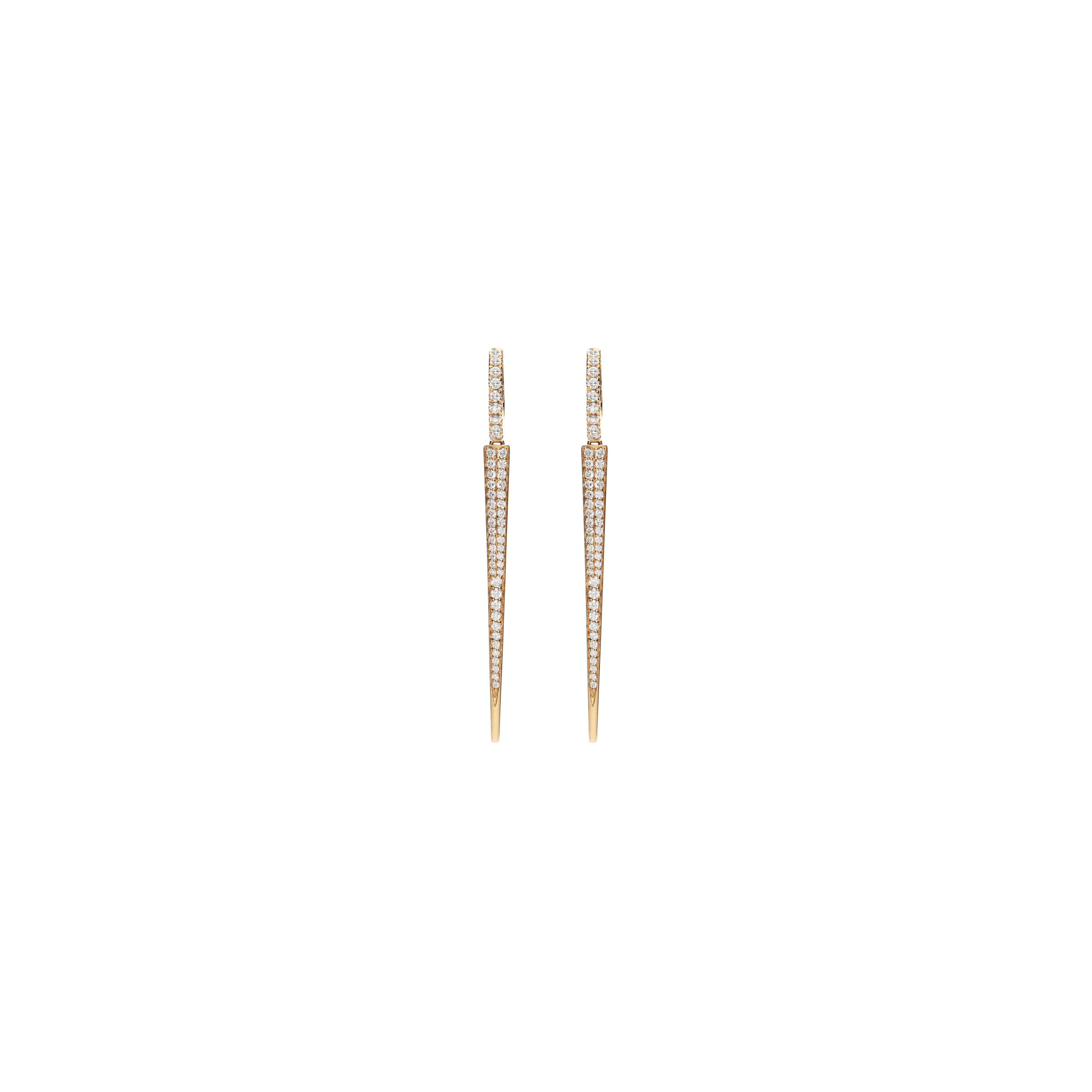 ORECCHINI PENDENTI IN ORO ROSA CON PAVÉ DI DIAMANTI - 326-BO-140