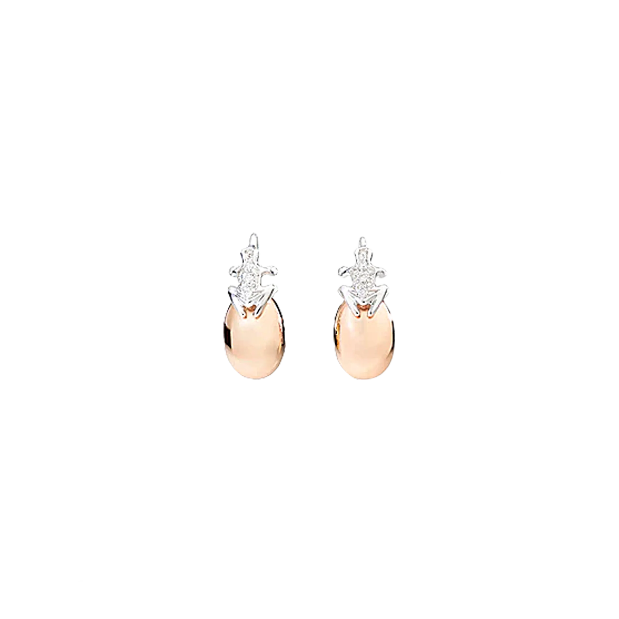 ORECCHINI HAPPY FROG IN ORO ROSA, ORO BIANCO E DIAMANTI - DHF14ORRBDI