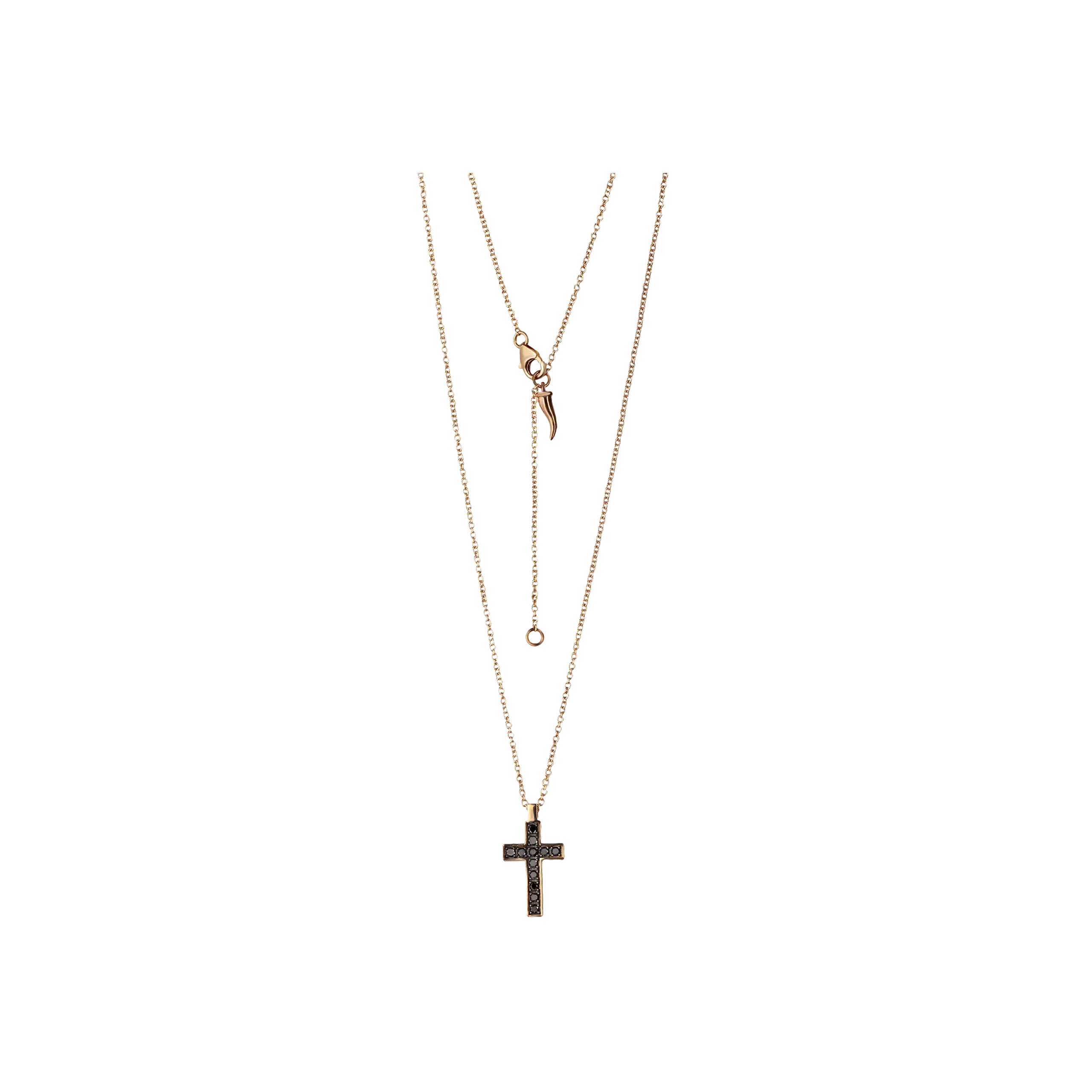 COLLANA UOMO GOLD IN ORO ROSSO 9 KT E DIAMANTI BLACK - MINPEN12BRGCRO9KT