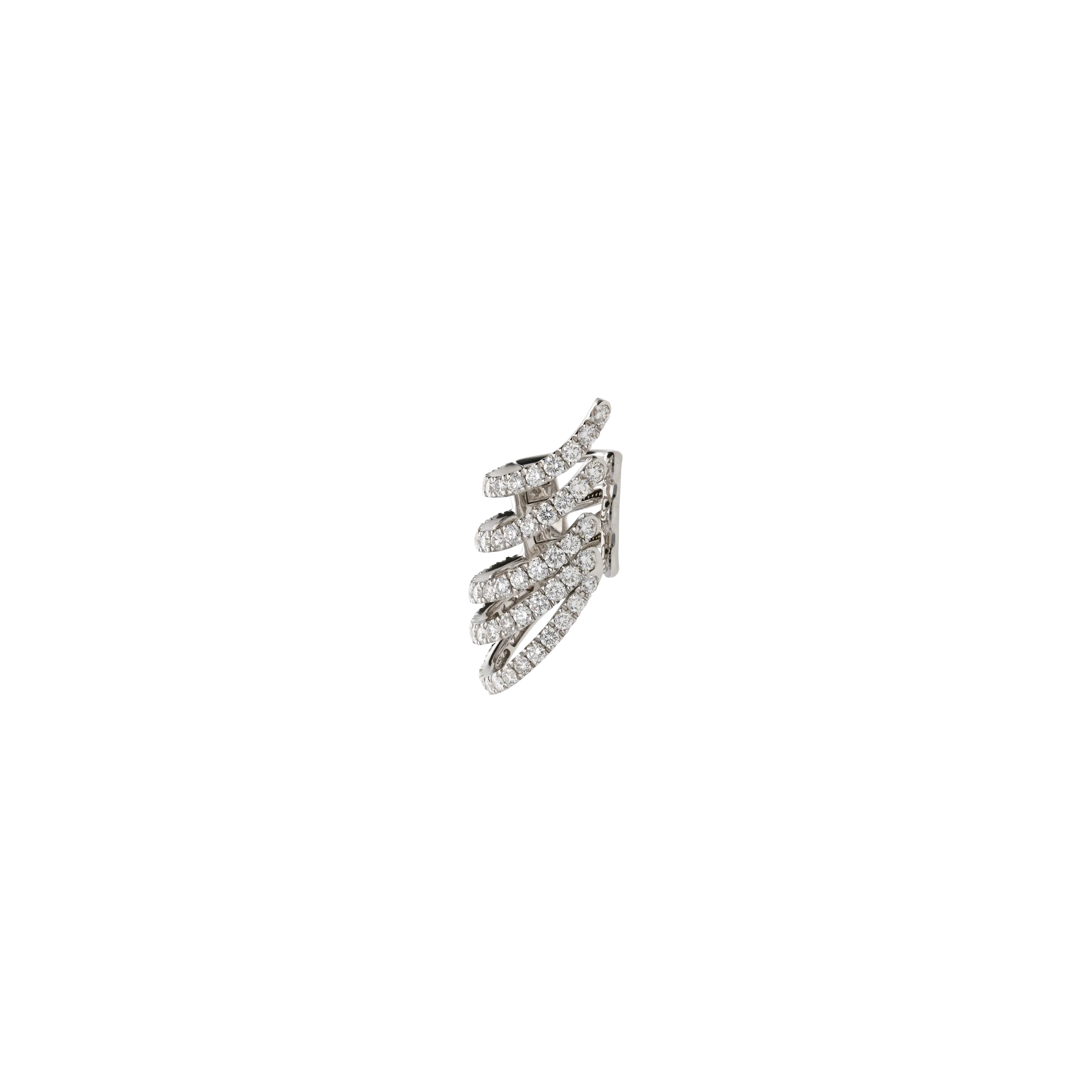 ORECCHINO SINGOLO EAR-CUFF IN ORO BIANCO E PAVÉ DI DIAMANTI - 234-6041-3