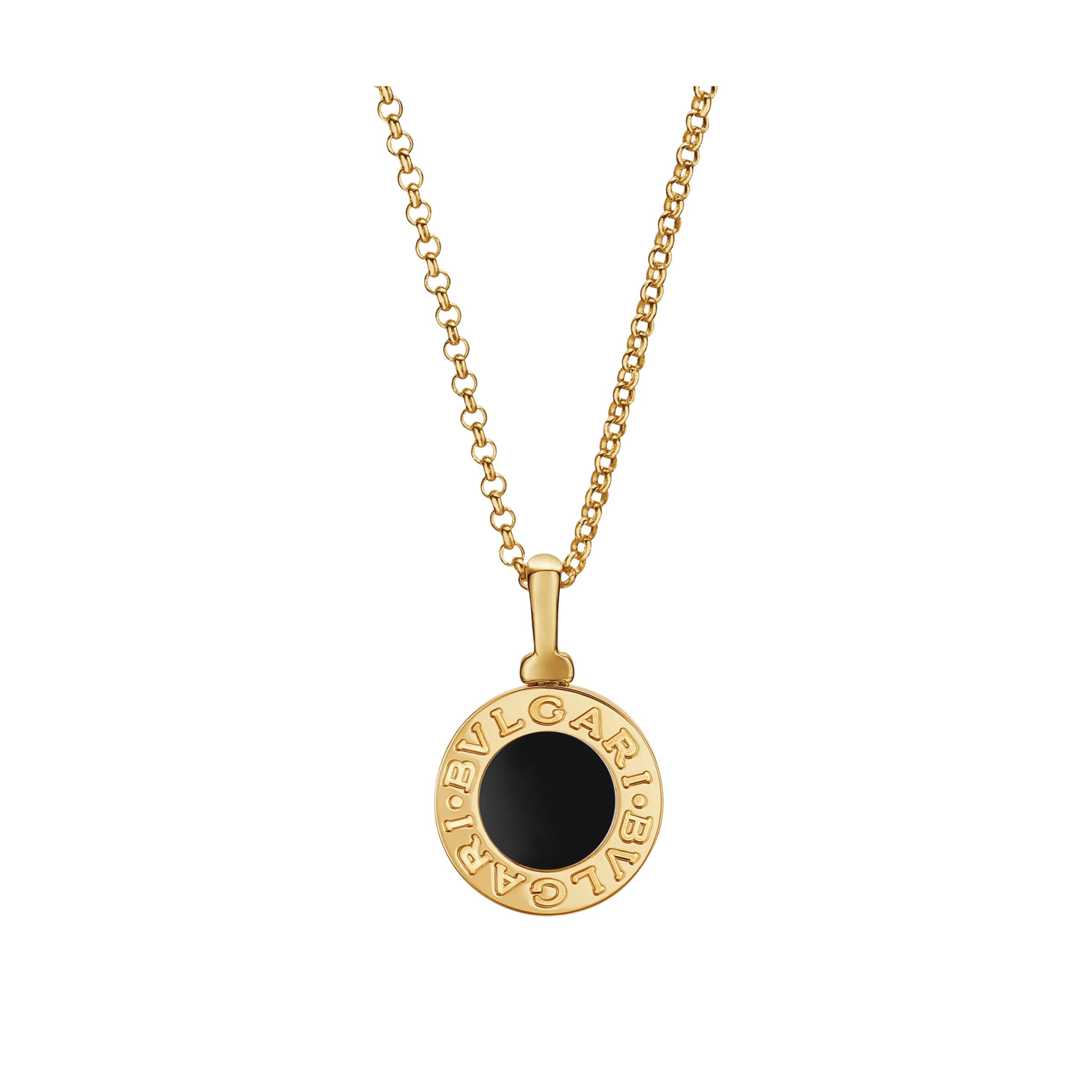 COLLANA BVLGARI BVLGARI IN ORO GIALLO 18 KT CON ONICE - LUNGHEZZA 41 - 43 CM - CL857216
