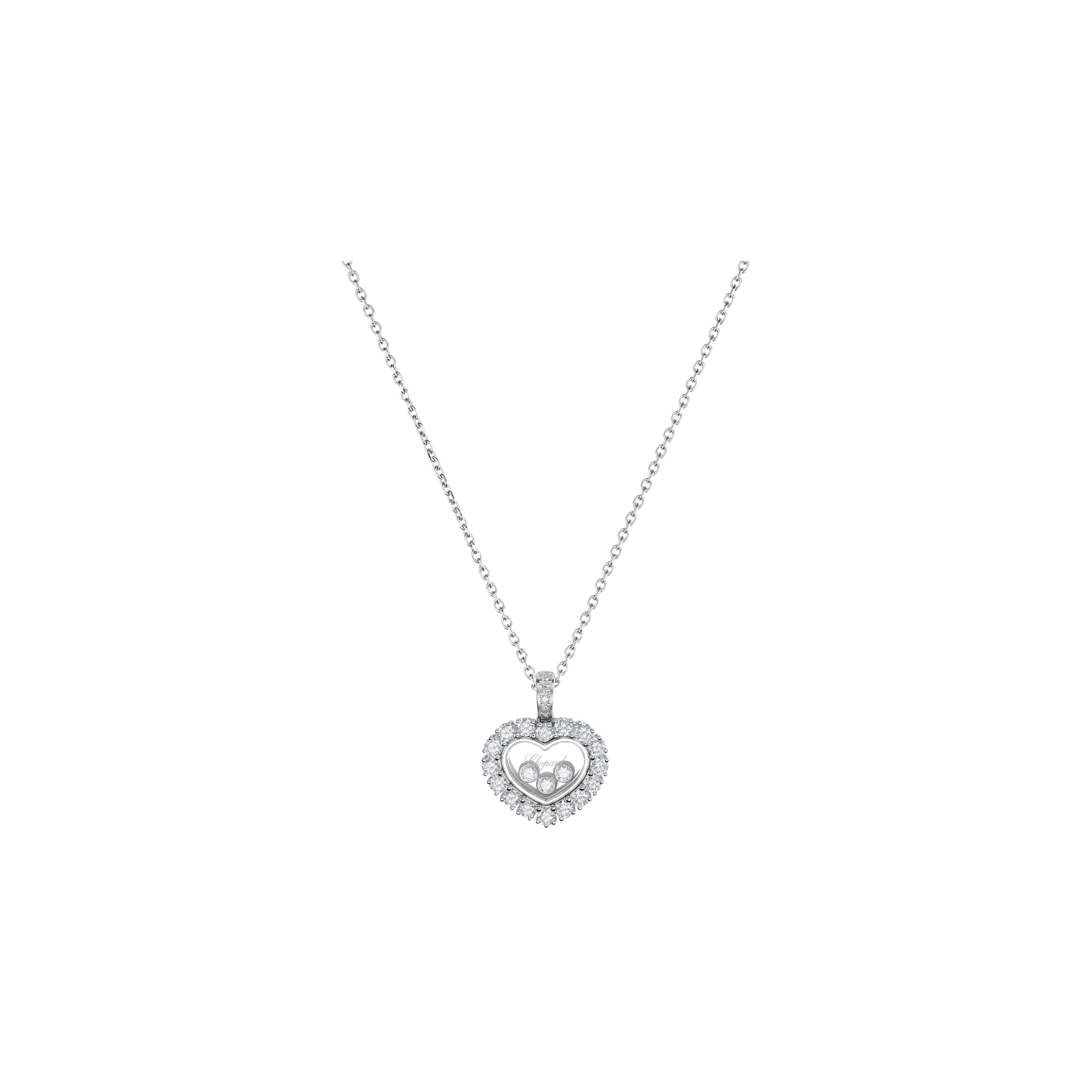 CHOPARD - COLLANA HAPPY DIAMONDS ICONS JOAILLERIE, ORO BIANCO ETICO, DIAMANTI - 79A615-1001