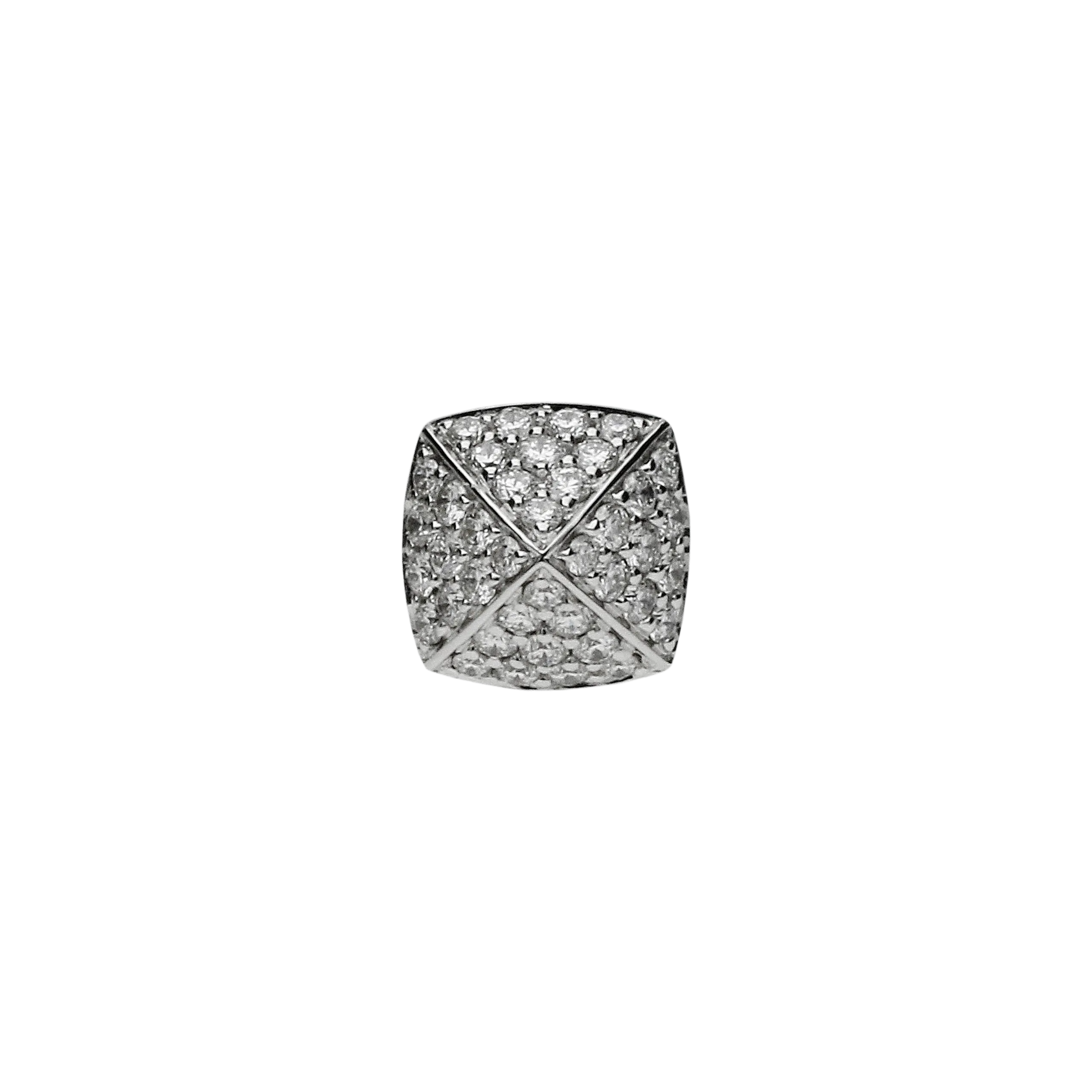 ORECCHINO MONO COLLEZIONE PIRAMIDI A LOBO IN ORO BIANCO CON PAVÉ DI DIAMANTI IANCHI TAGLIO BRILLANTE - VE26429DW-MONO