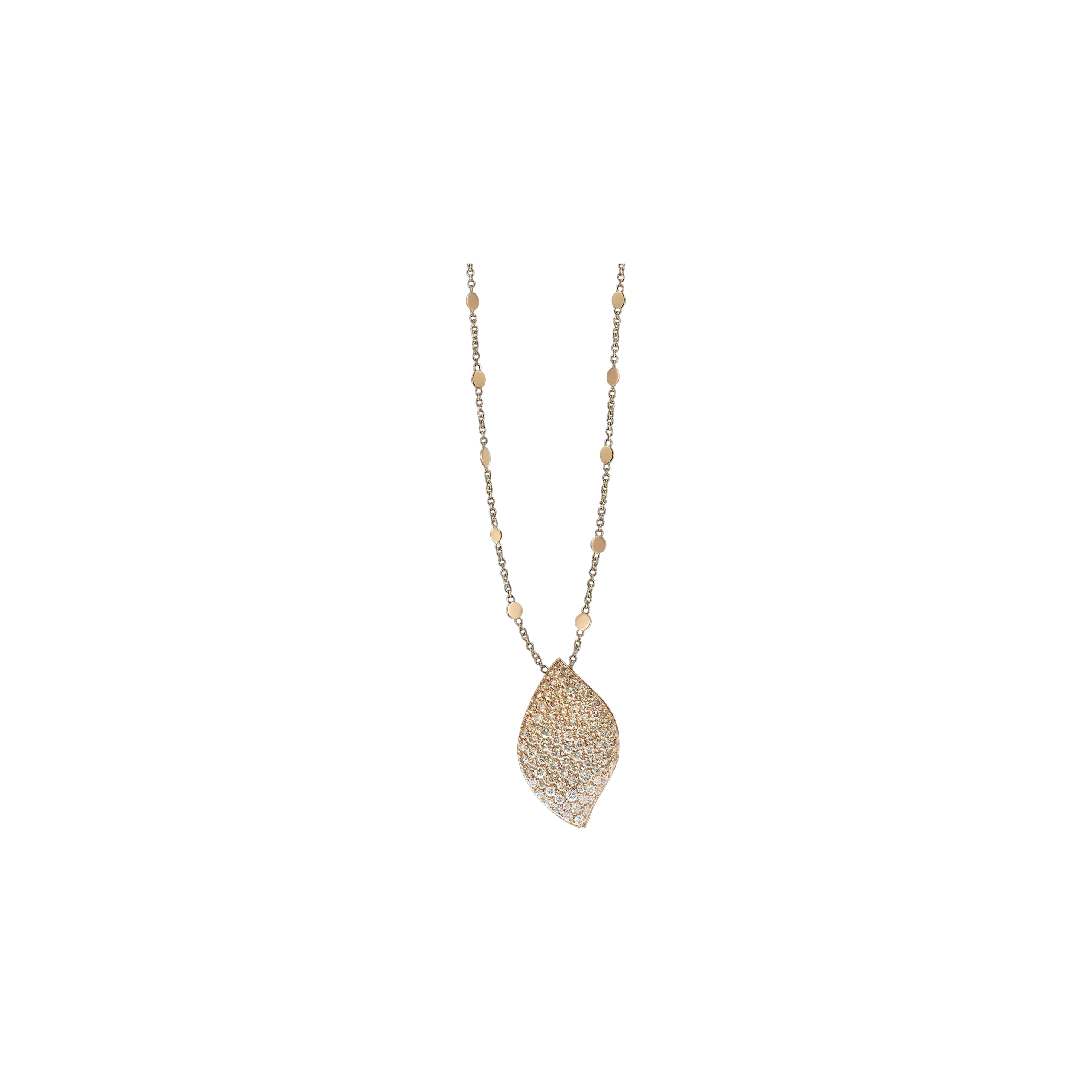 COLLANA ALELUIÁ IN ORO ROSA E PAVÉ DI DIAMANTI BIANCHI E CHAMPAGNE - 16441R