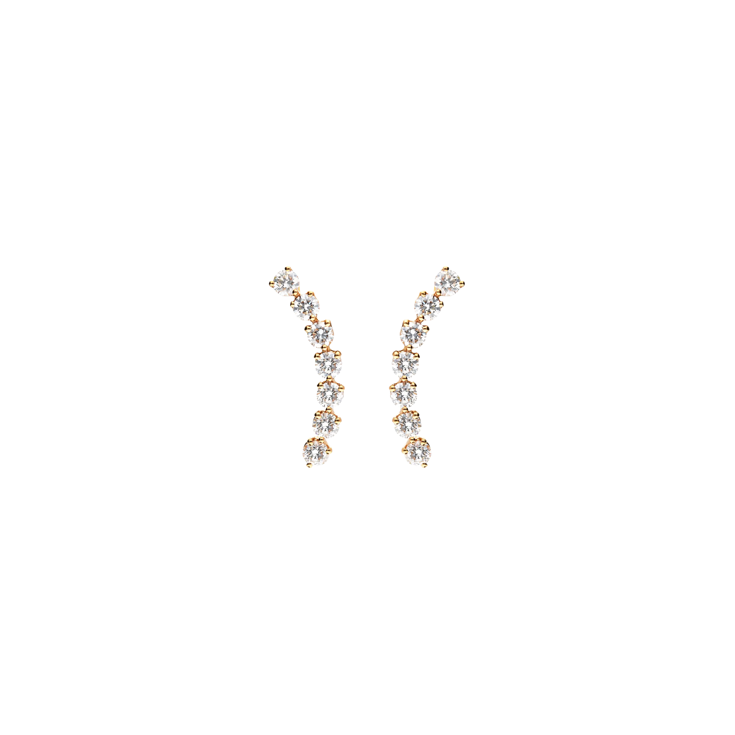 ORECCHINI IN ORO ROSA CON FILA DI DIAMANTI - 231-3413