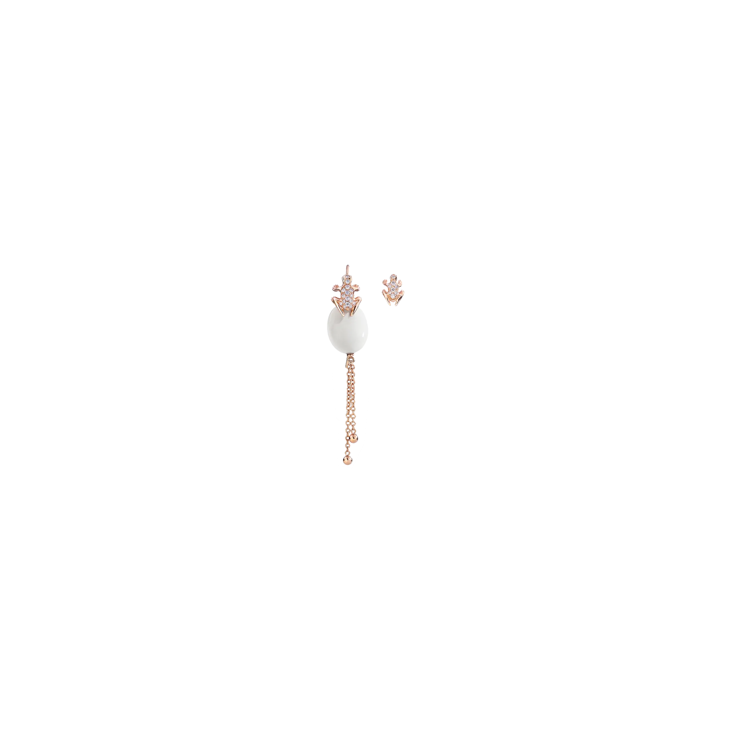 ORECCHINI HAPPY FROG BIANCO IN ORO ROSA E DIAMANTI - DHF16ORTBRRDI