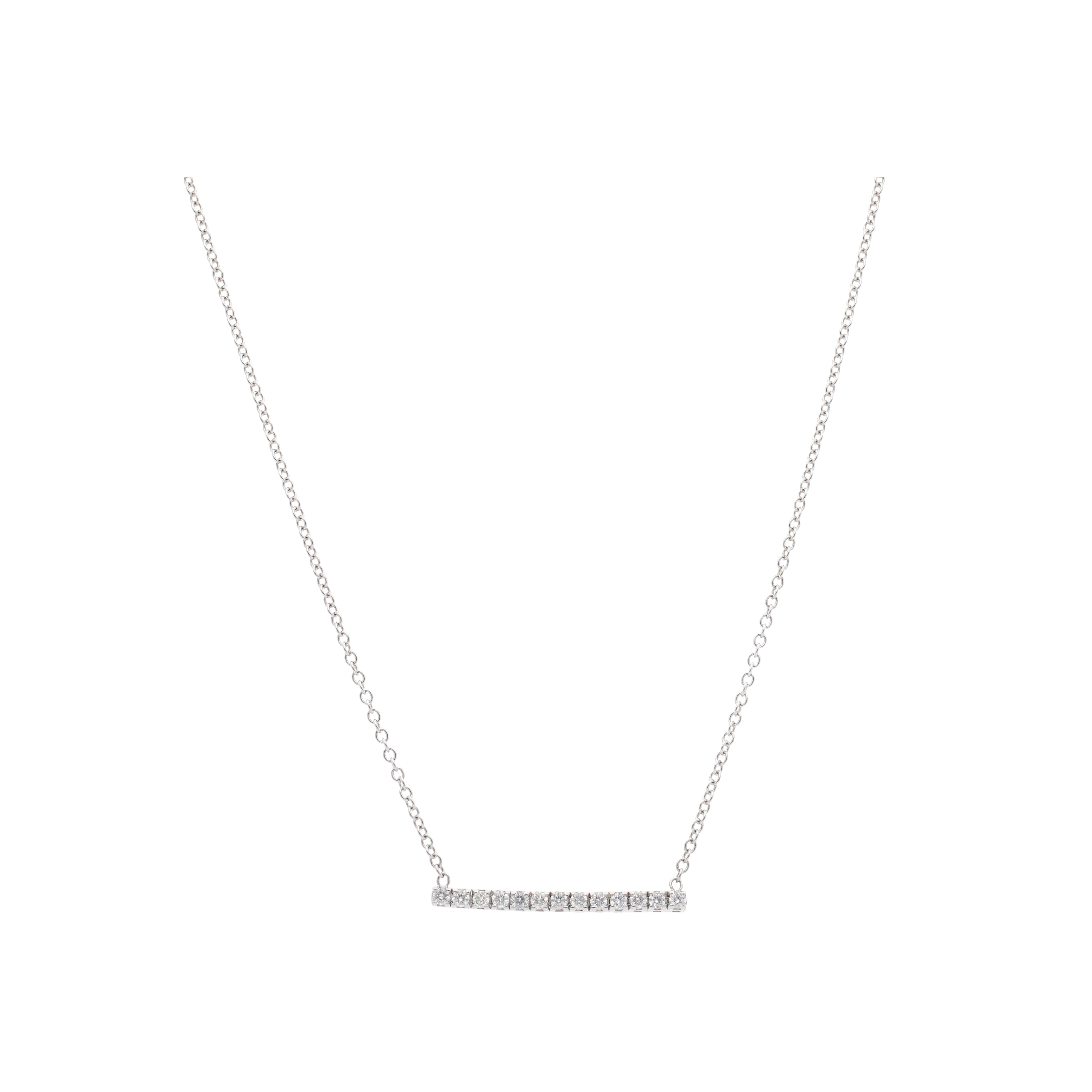 COLLANA GIROCOLLO IN ORO BIANCO CON BARRETTA DI DIAMANTI - BACO0059