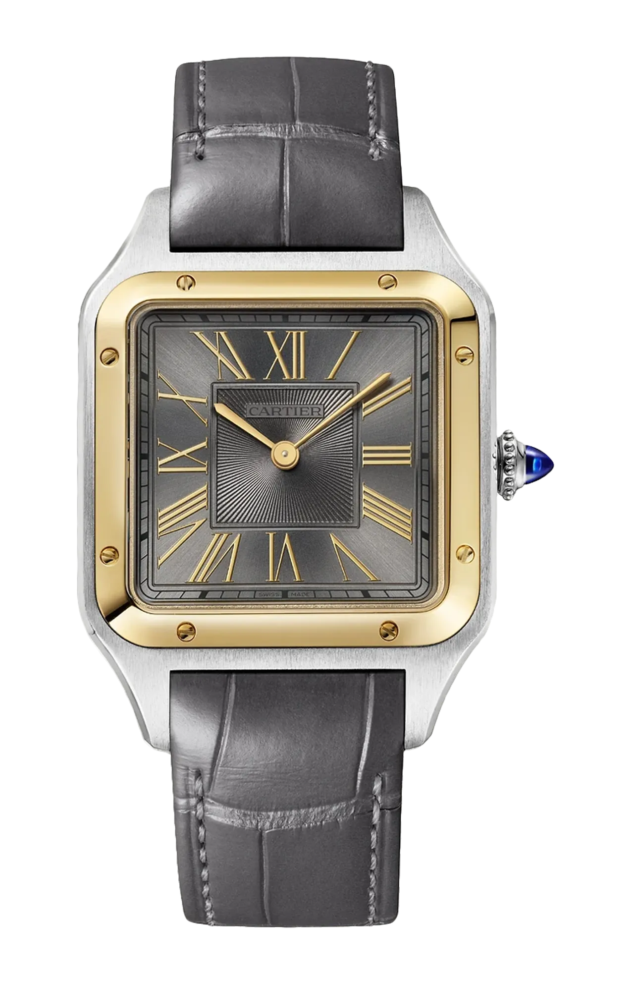 SANTOS-DUMONT, MODELLO GRANDE, ACCIAIO, ORO GIALLO, QUARZO - W2SA0036