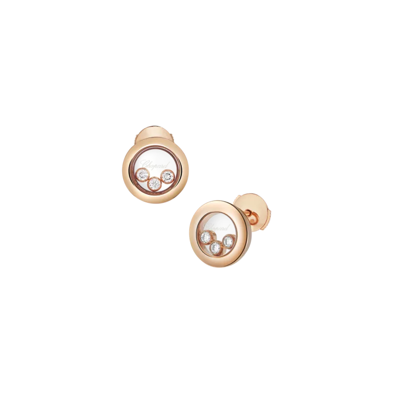 CHOPARD - ORECCHINI HAPPY DIAMONDS ICONS, ORO ROSA ETICO, DIAMANTI - 83A018-5001