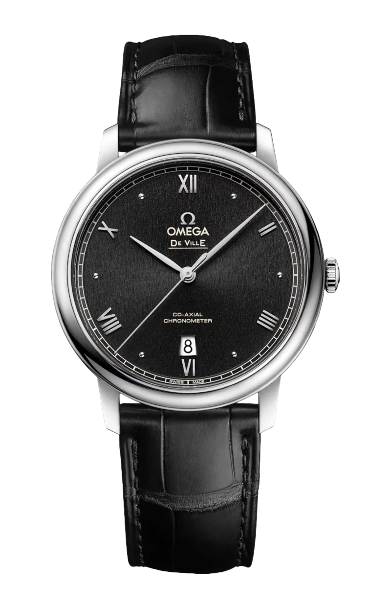 DE VILLE PRESTIGE 39,5 MM,  ACCIAIO SU PELLE - 424.13.40.20.01.002