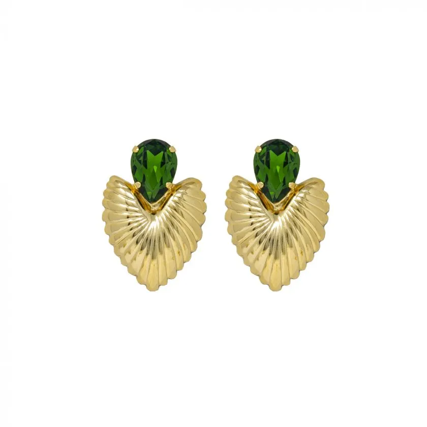 Orecchini Diamond Accessori Heart Verde
