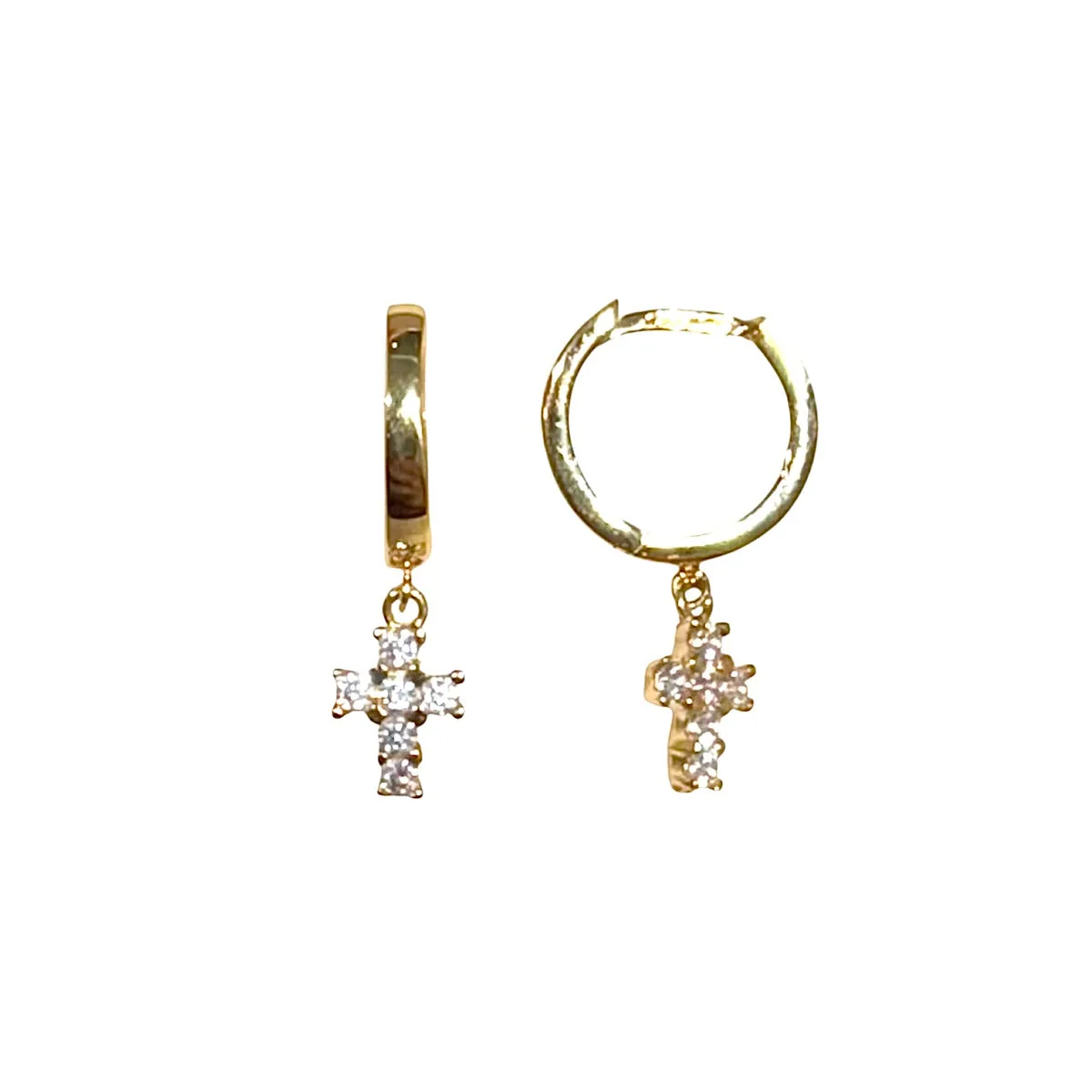 ORECCHINI CERCHI CON CROCE