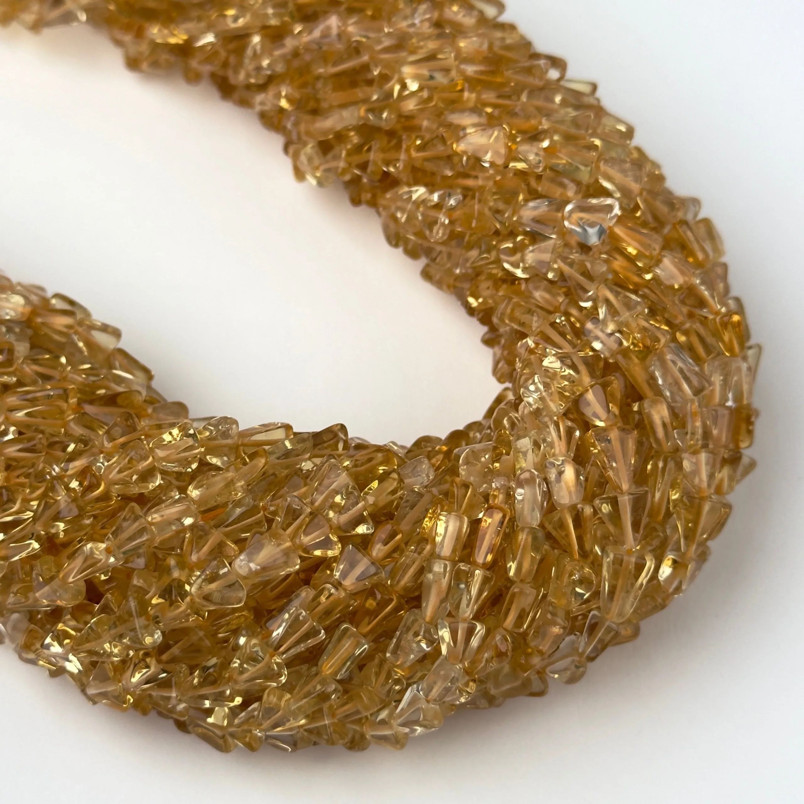 Perline Quarzo Citrino Triangolo 7mm