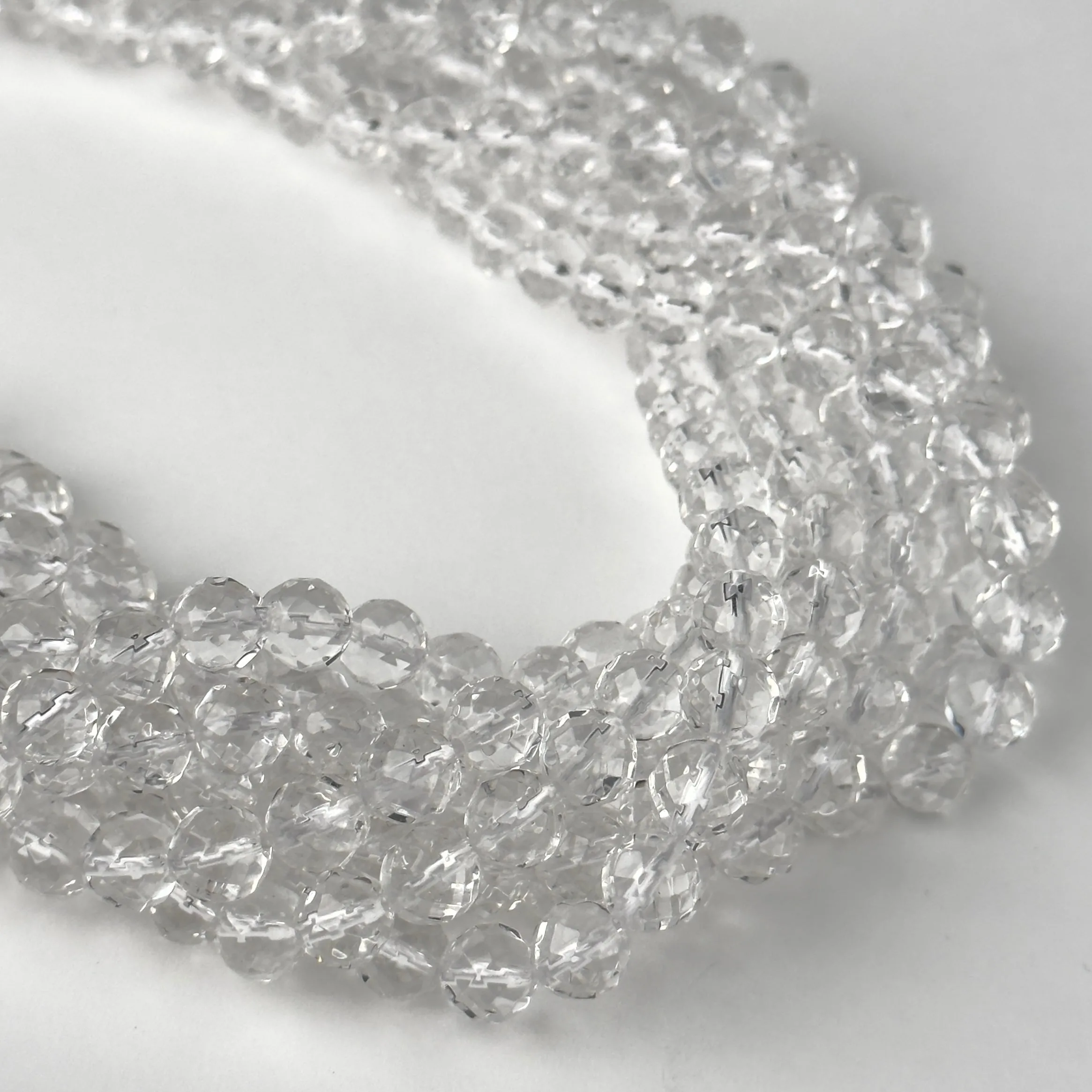 Perline Cristallo di Rocca Tondo Sfaccettato 8mm