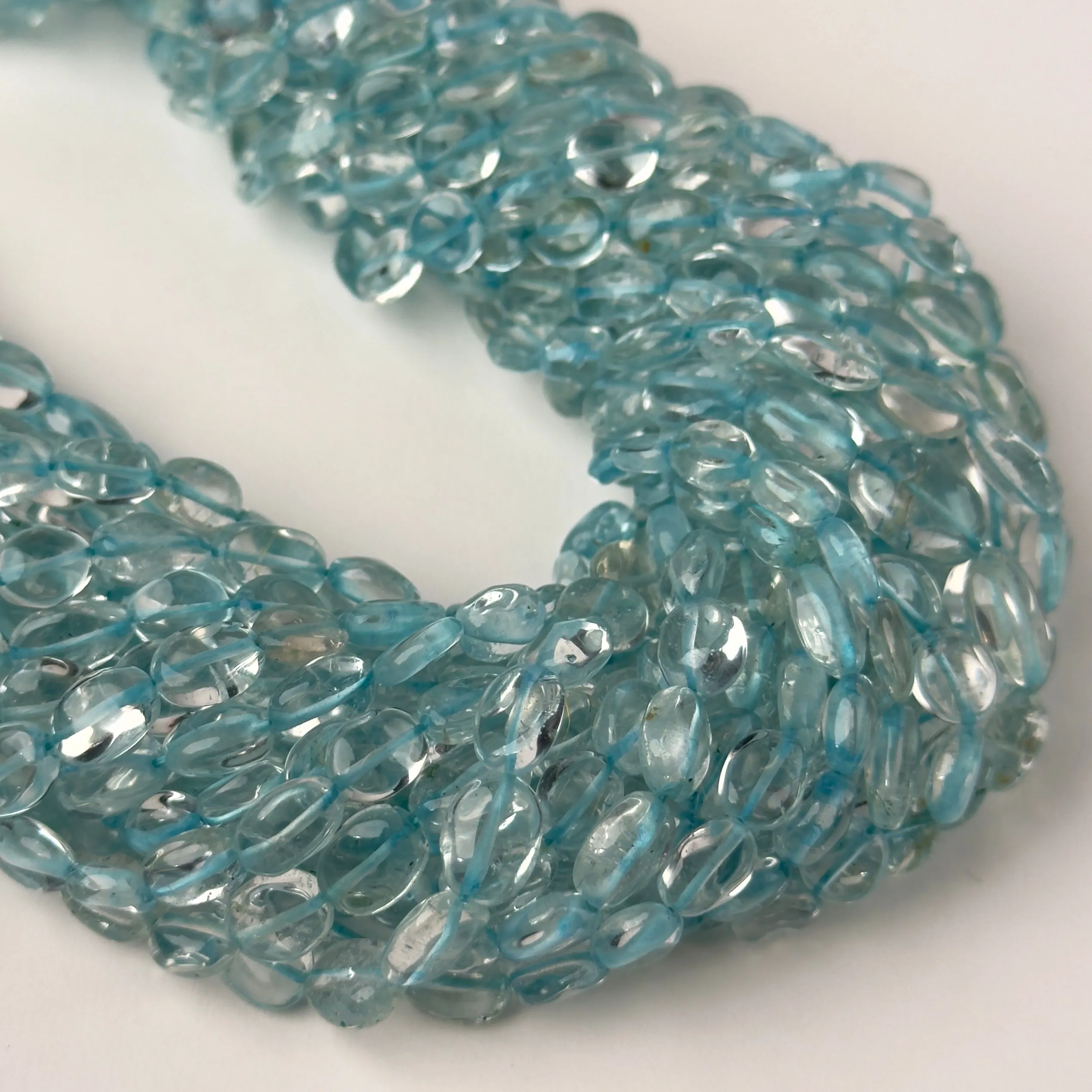 Perline Acquamarina Ovale 8mm