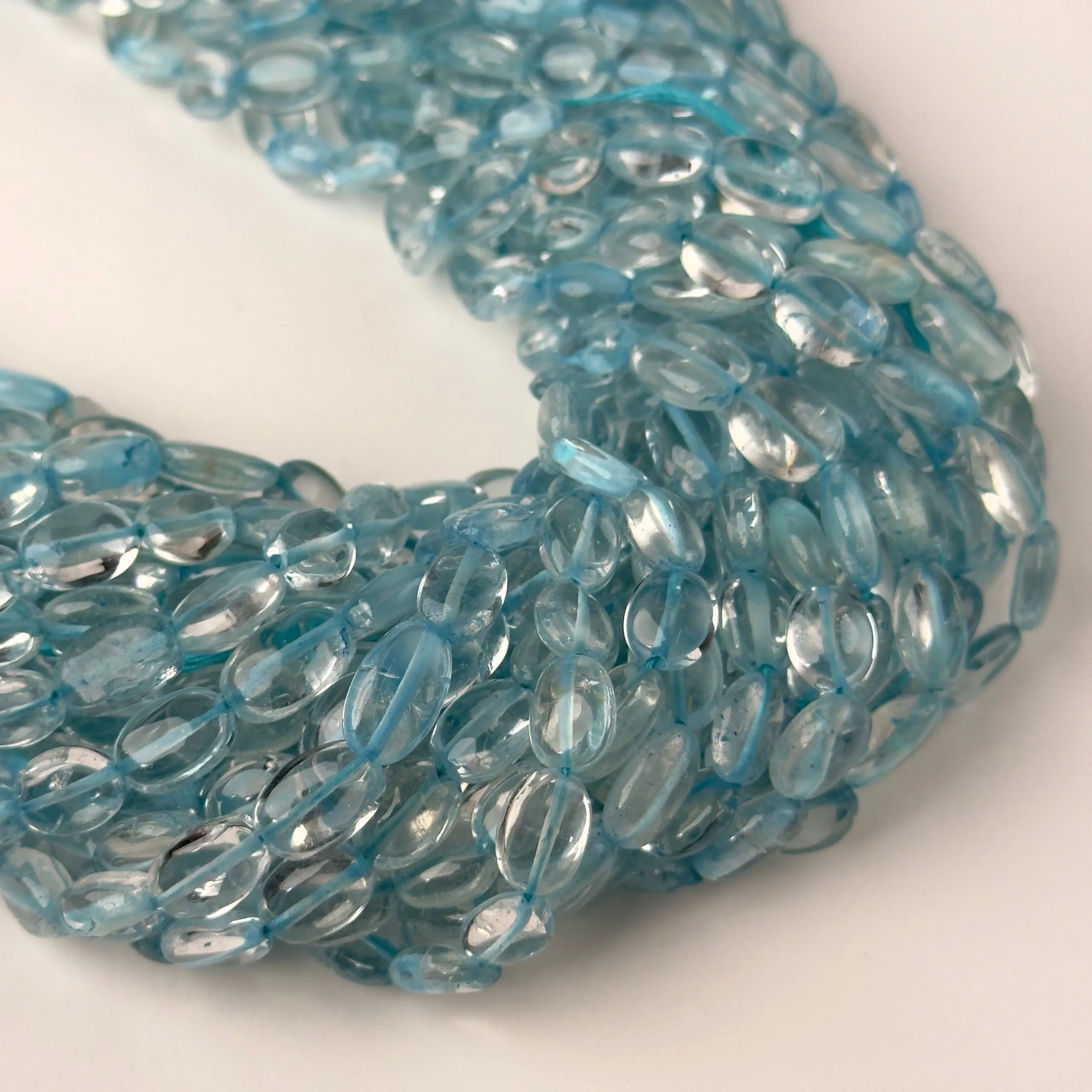 Perline Acquamarina Ovale 12mm