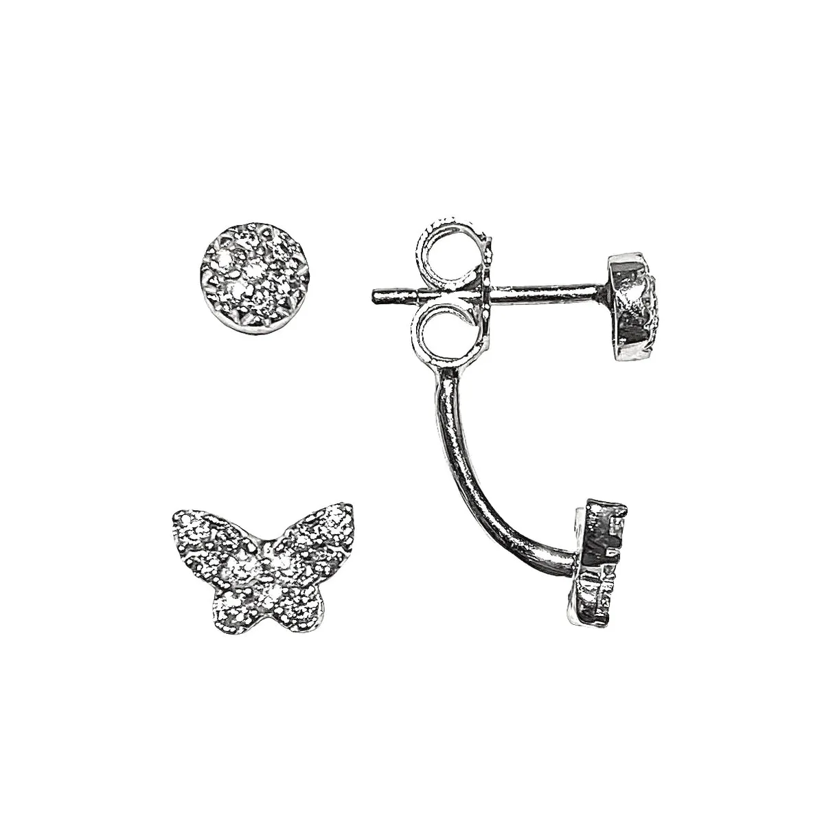 ORECCHINI IN ORO CON PUNTI LUCE FARFALLA