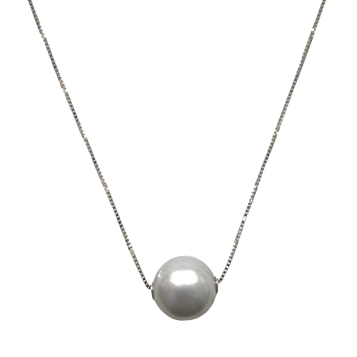 COLLANA CON PERLA GRIGIA