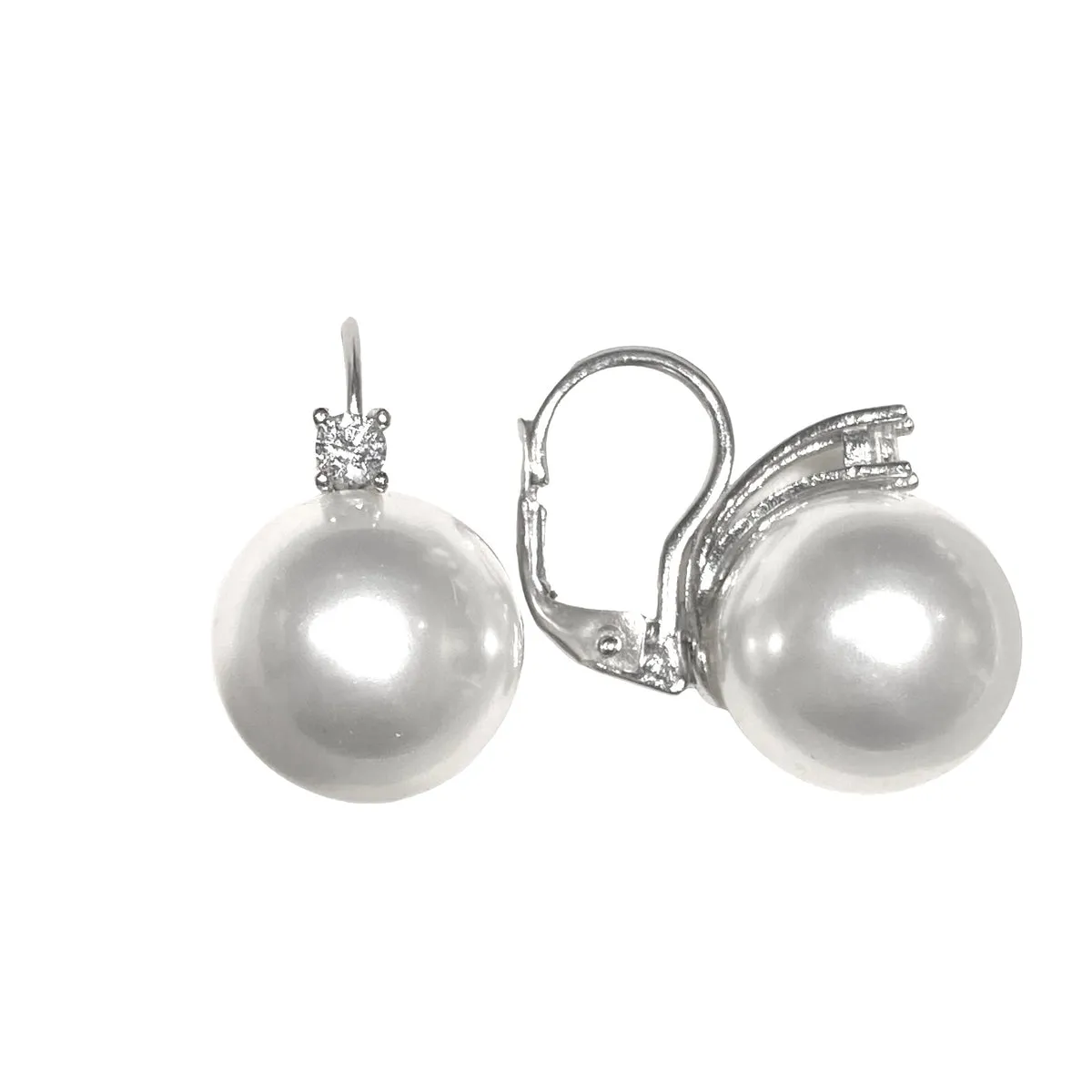 ORECCHINI A MONACHELLA CON PERLA E ZIRCONE