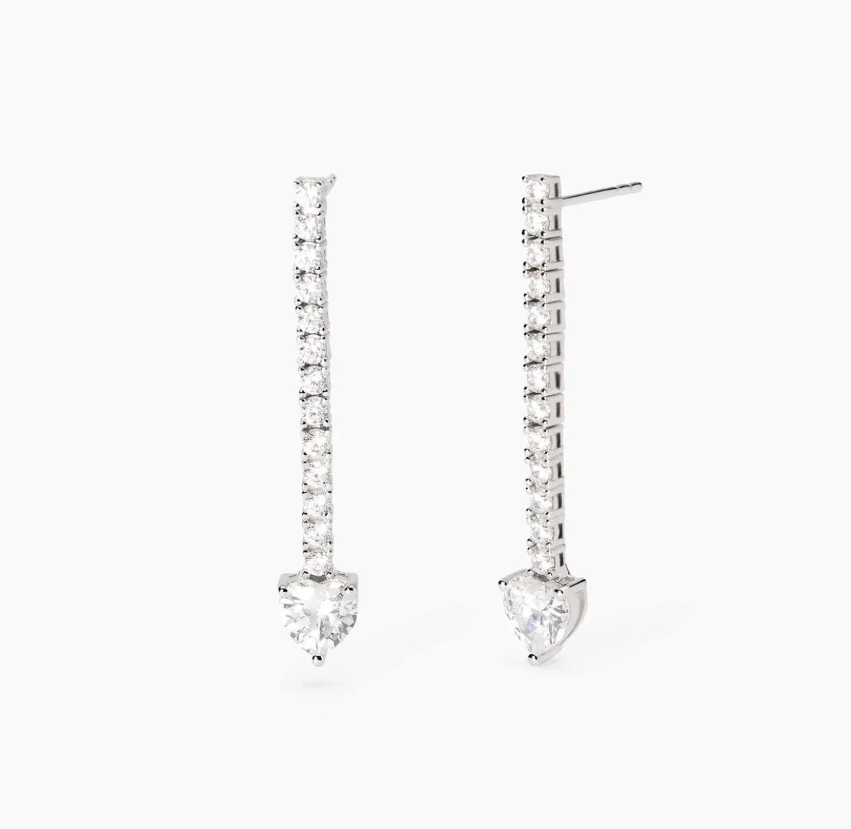 Orecchini Mabina con zirconi pendenti taglio cuore TENNIS CLUB