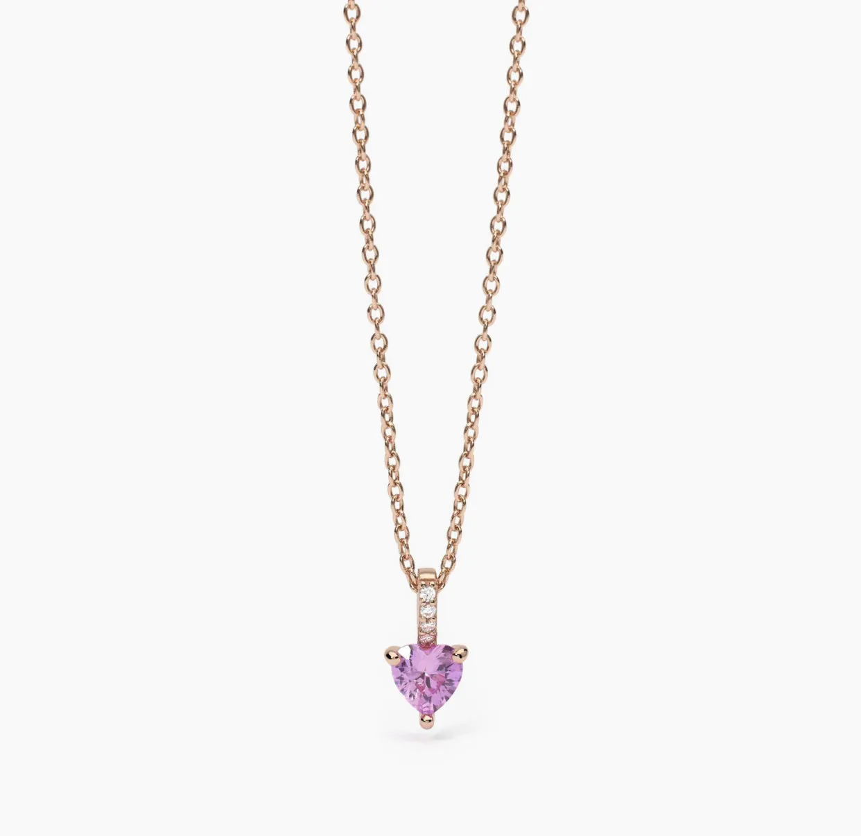 Collana donna Mabina cuore tormalina rosa