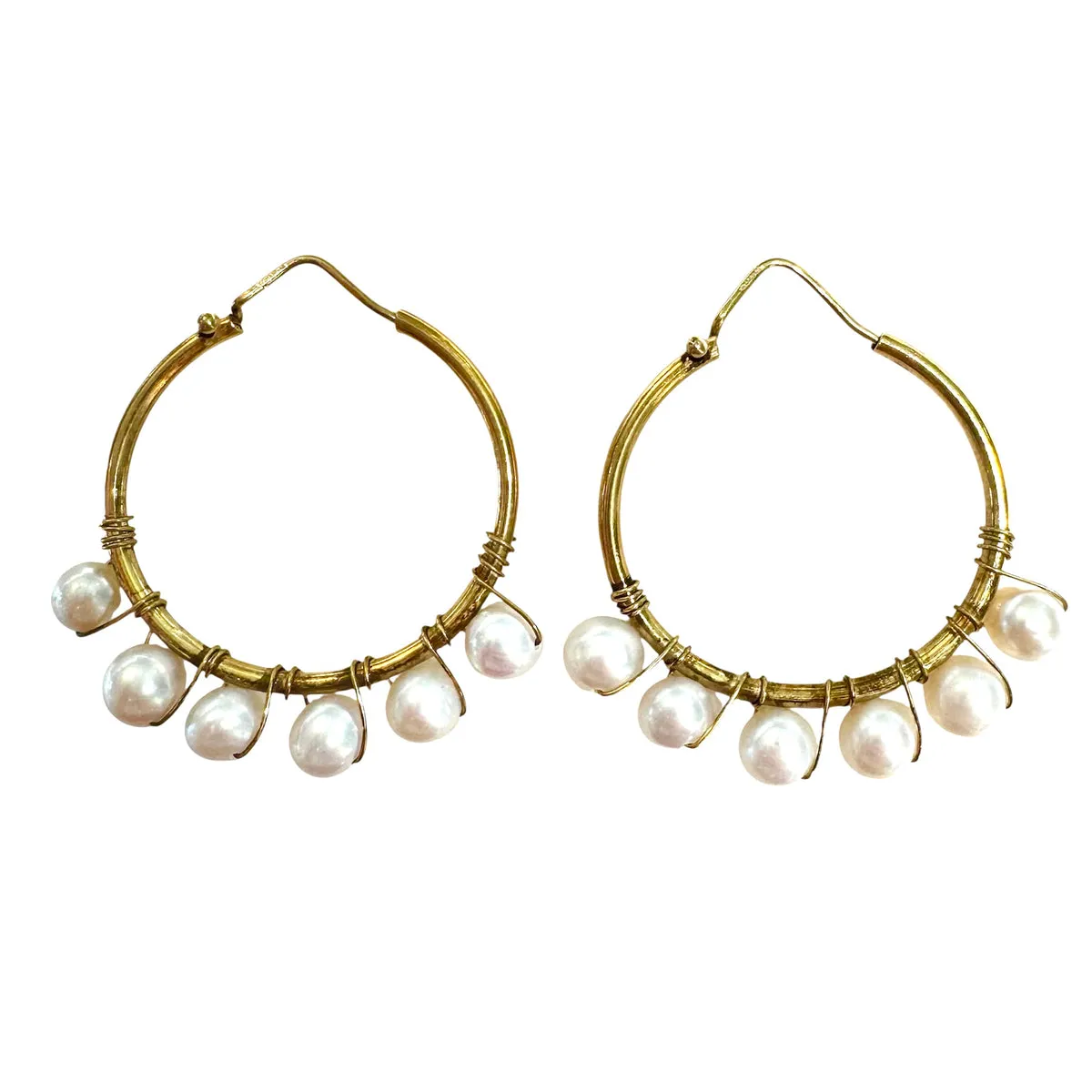 ORECCHINI CERCHI PERLE